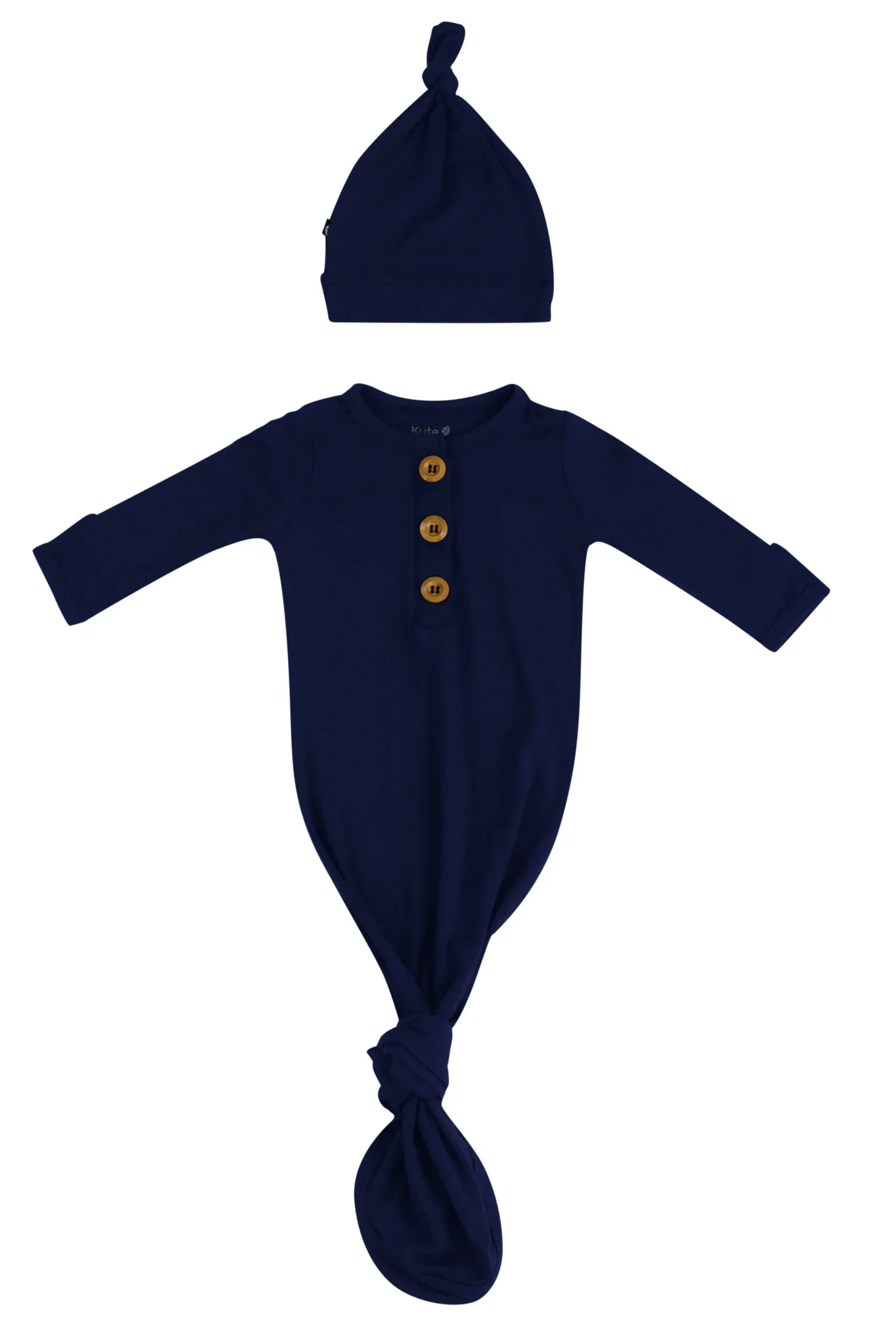 Knotted Gown with Hat Set in Navy