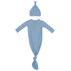 Knotted Gown with Hat Set in Slate