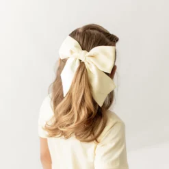 Large Alligator Clip Bow in Chamomile