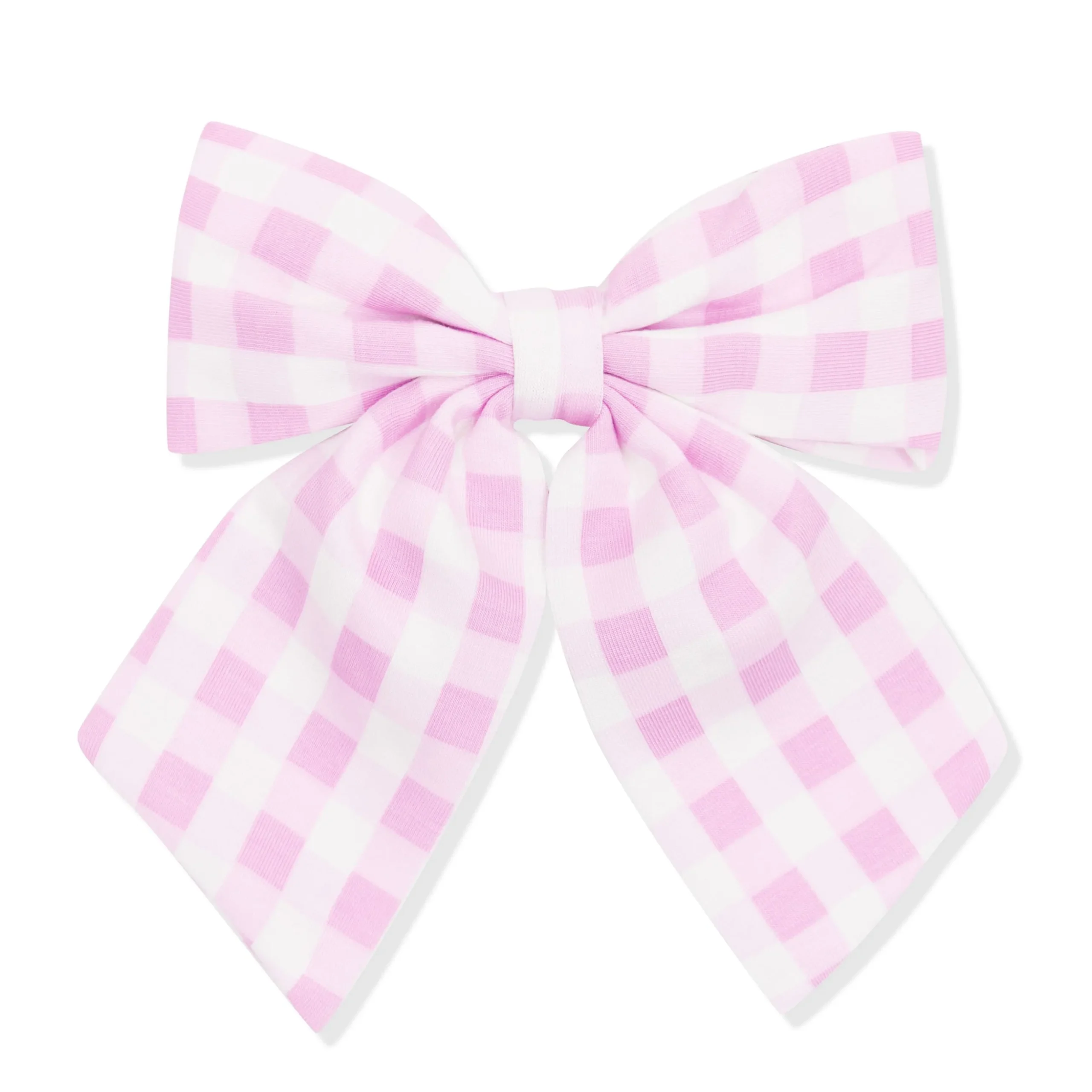 Large Alligator Clip Bow in Gingham Thistle
