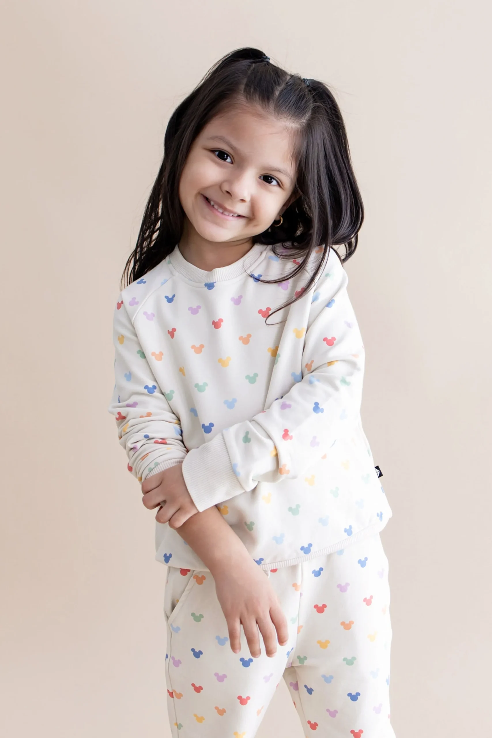 Long Sleeve Jogger Set in Pastel Mickey Mouse