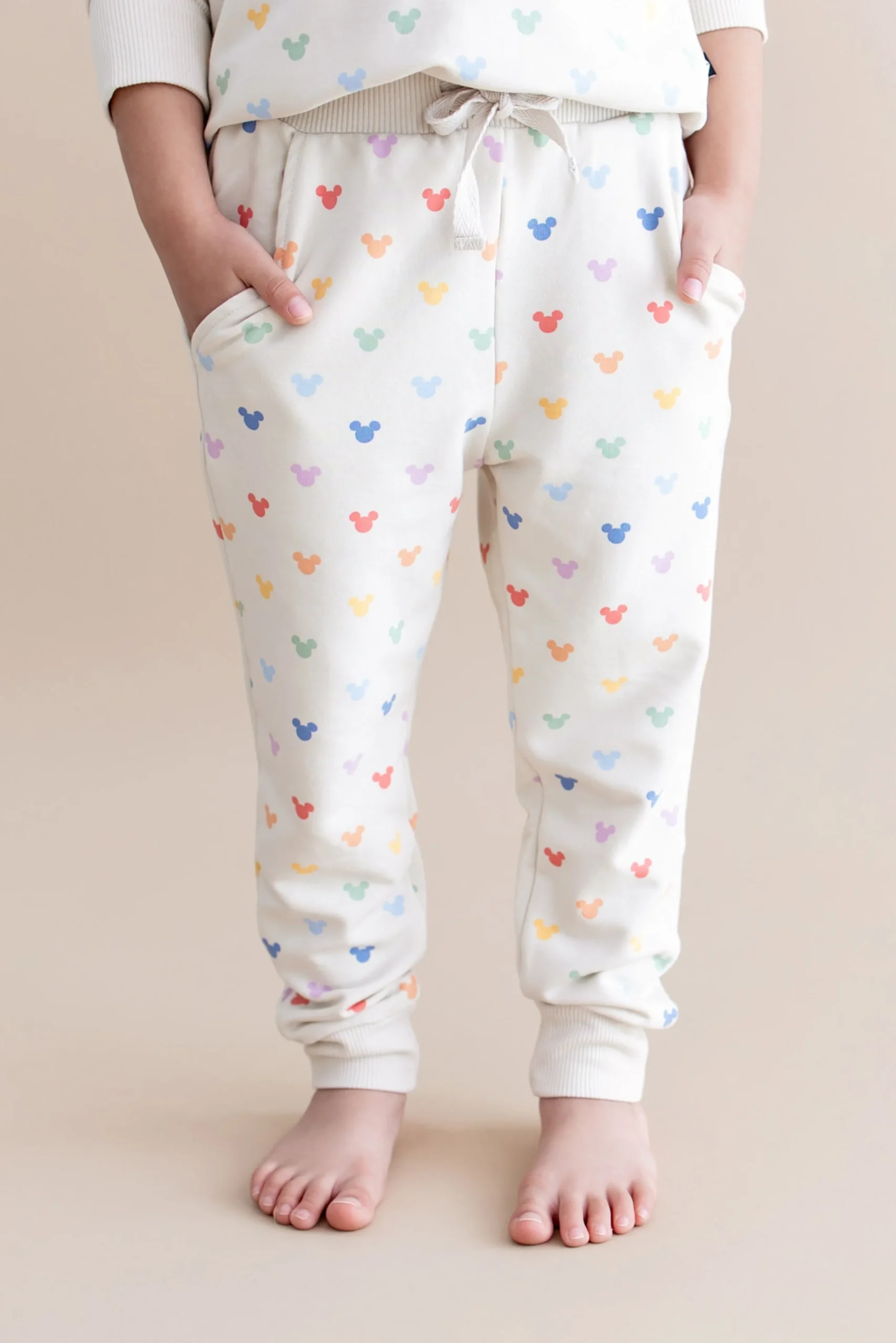 Long Sleeve Jogger Set in Pastel Mickey Mouse