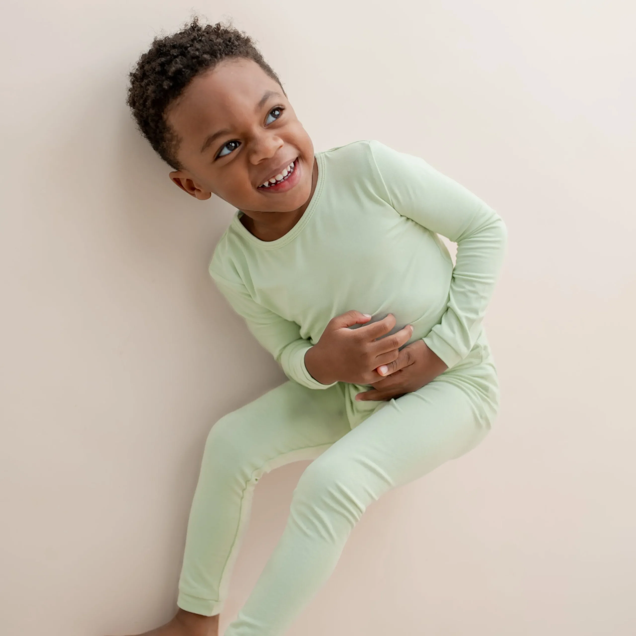 Long Sleeve Pajamas in Basil