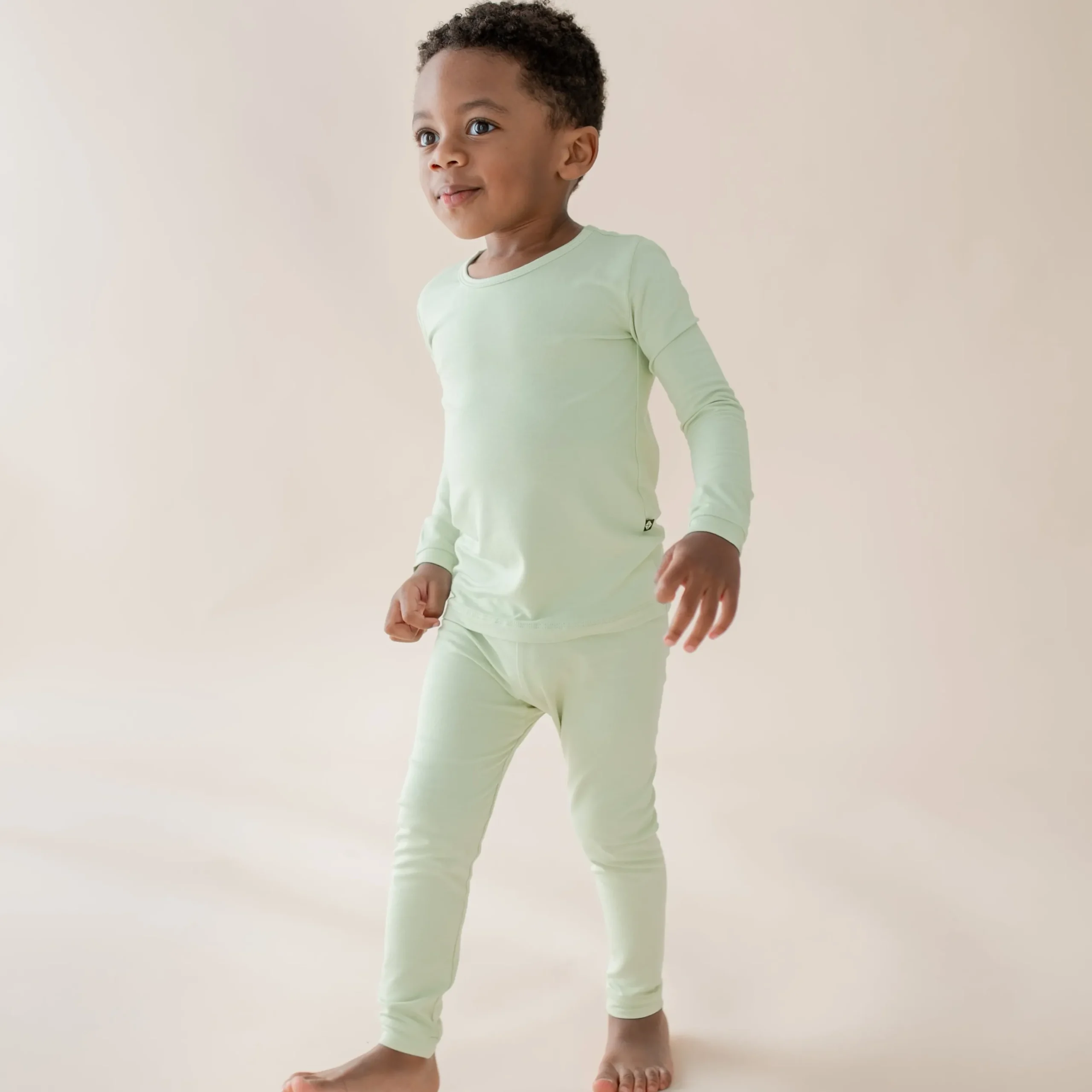 Long Sleeve Pajamas in Basil