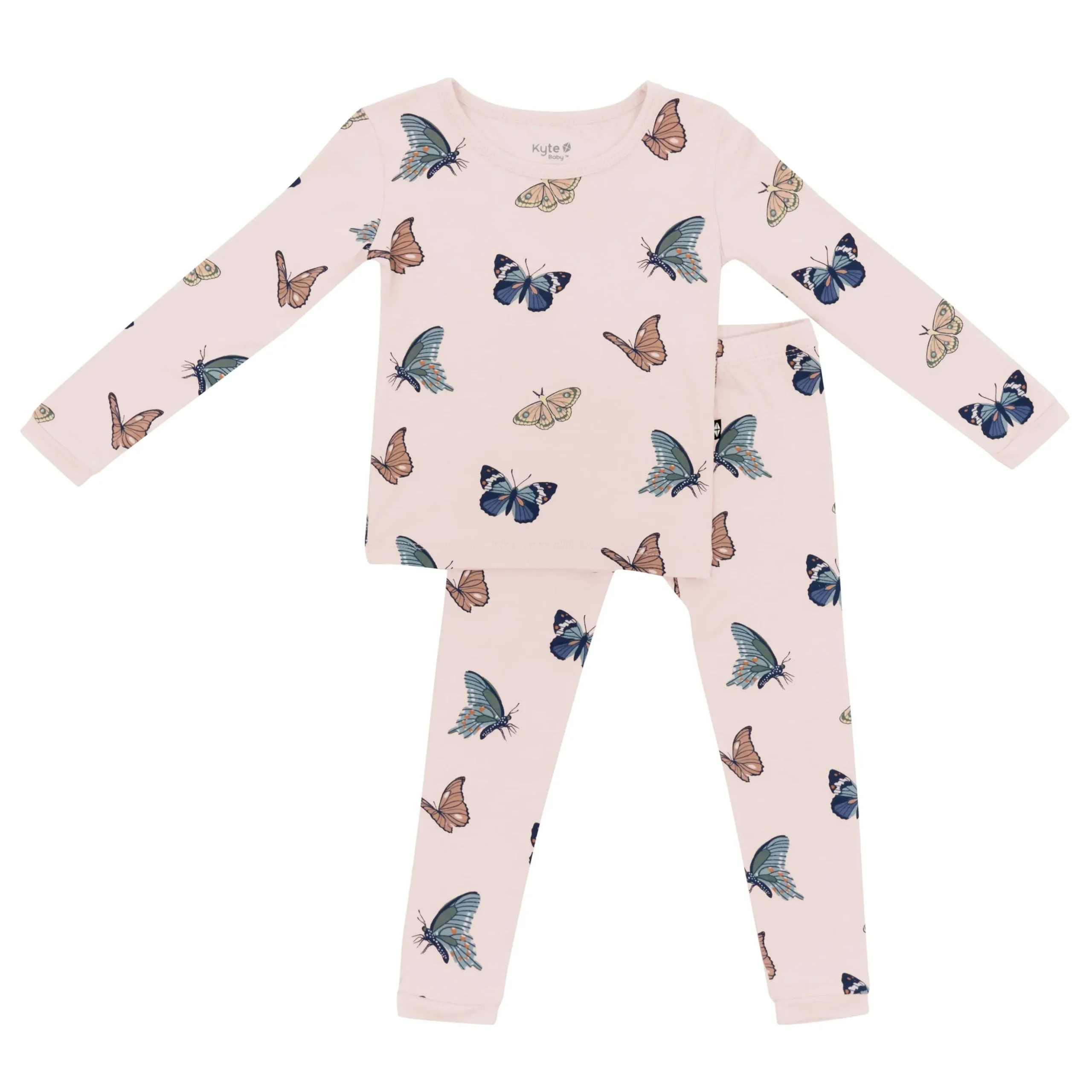 Long Sleeve Pajamas in Blush Butterfly
