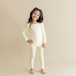Long Sleeve Pajamas in Gingham Chamomile
