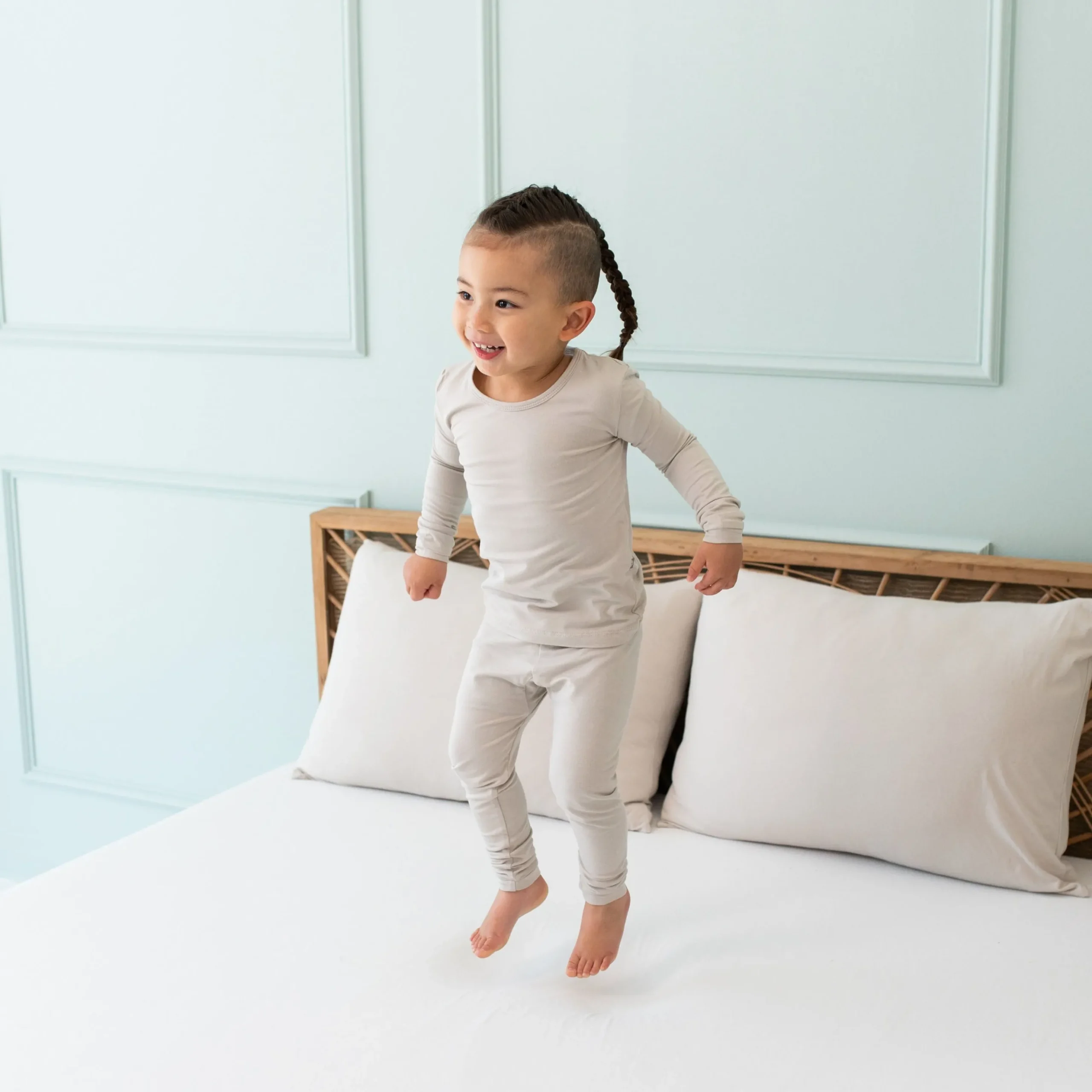 Long Sleeve Pajamas in Oat