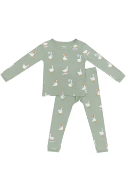 Long Sleeve Pajamas in Silly Goose