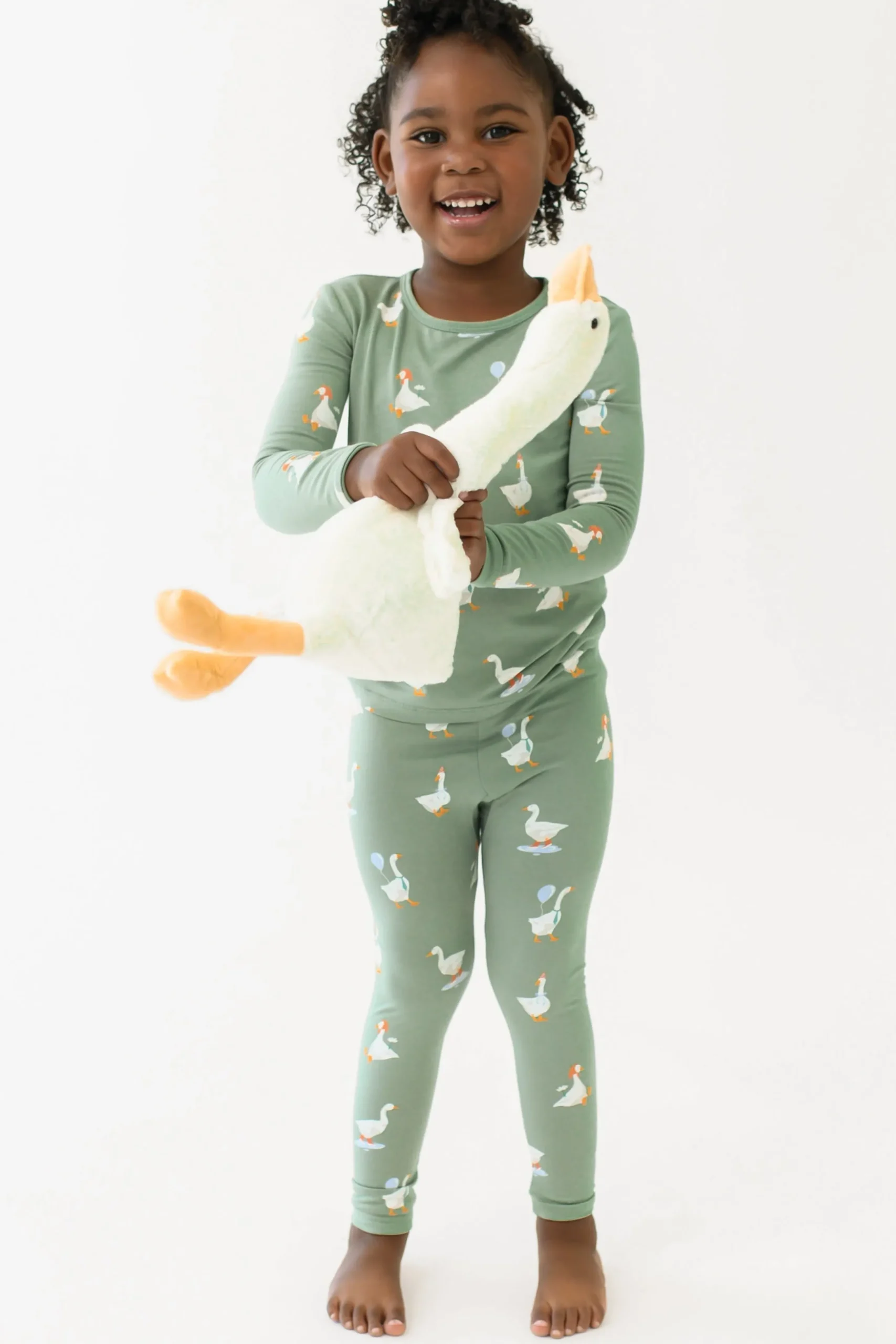 Long Sleeve Pajamas in Silly Goose