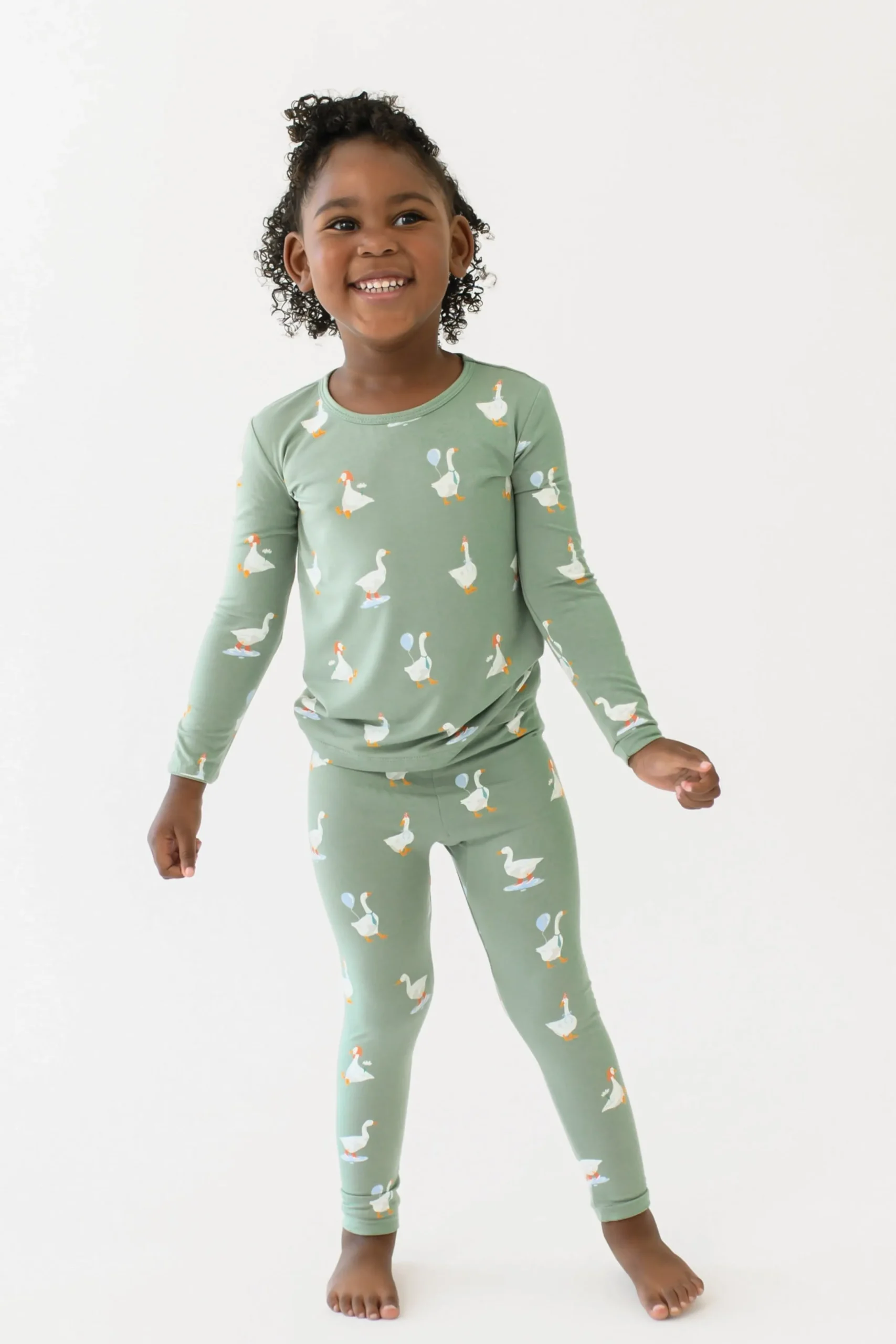 Long Sleeve Pajamas in Silly Goose