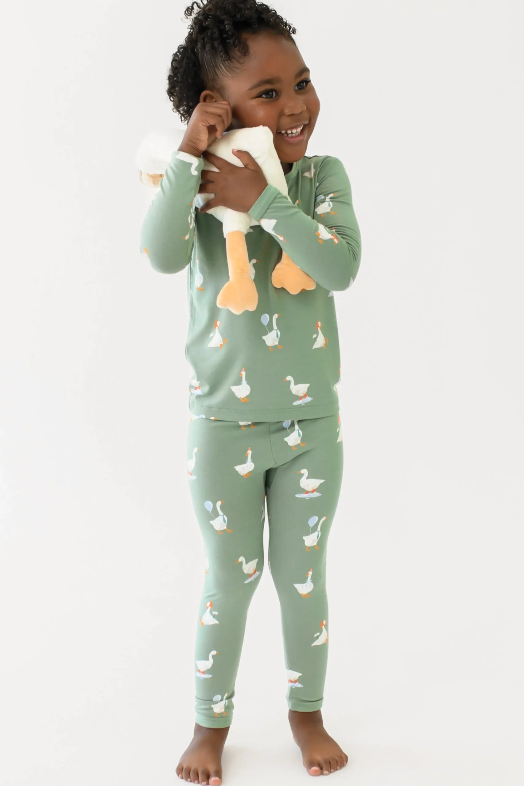 Long Sleeve Pajamas in Silly Goose