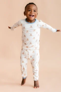 Long Sleeve Pajamas in Teddy Bear