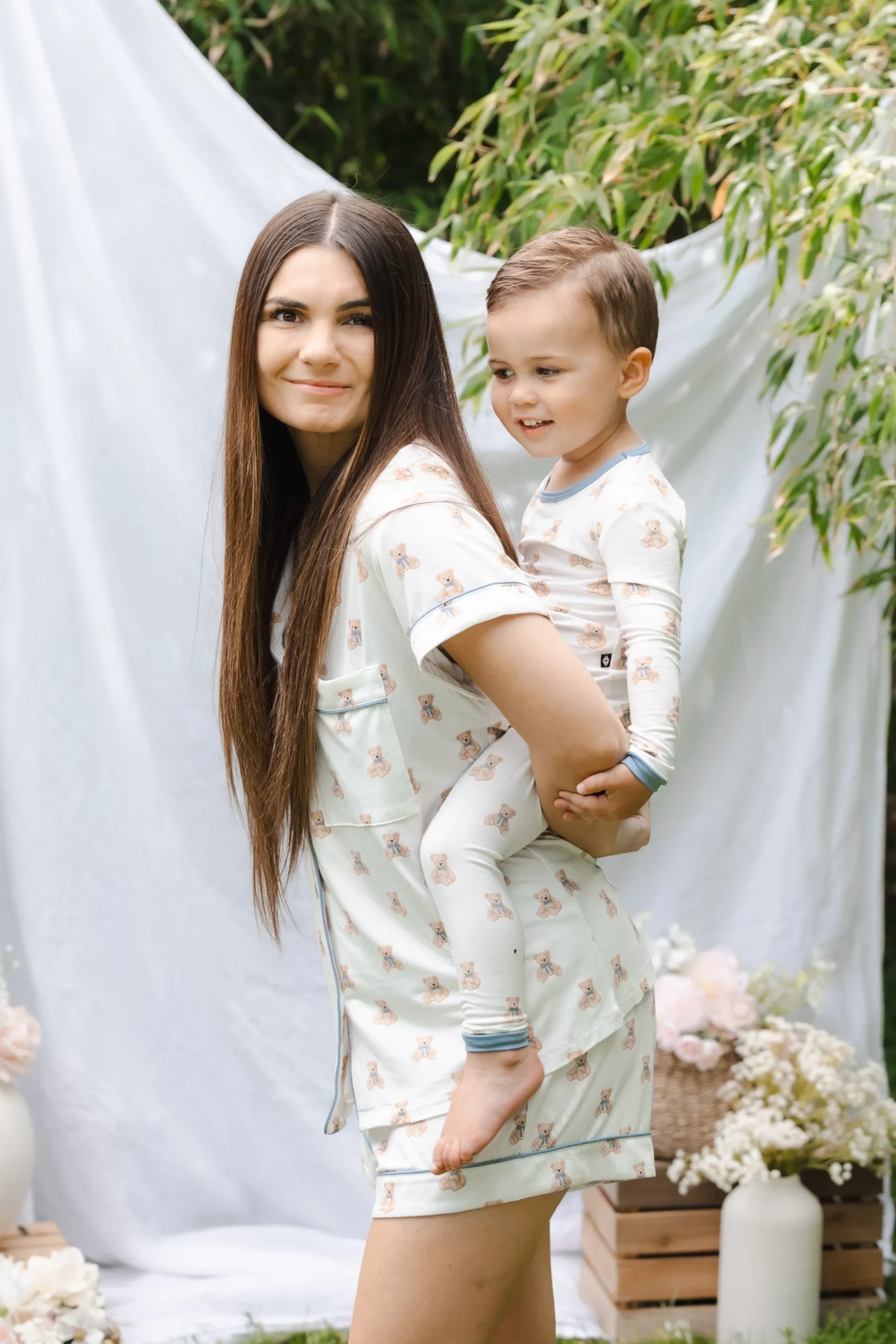 Long Sleeve Pajamas in Teddy Bear