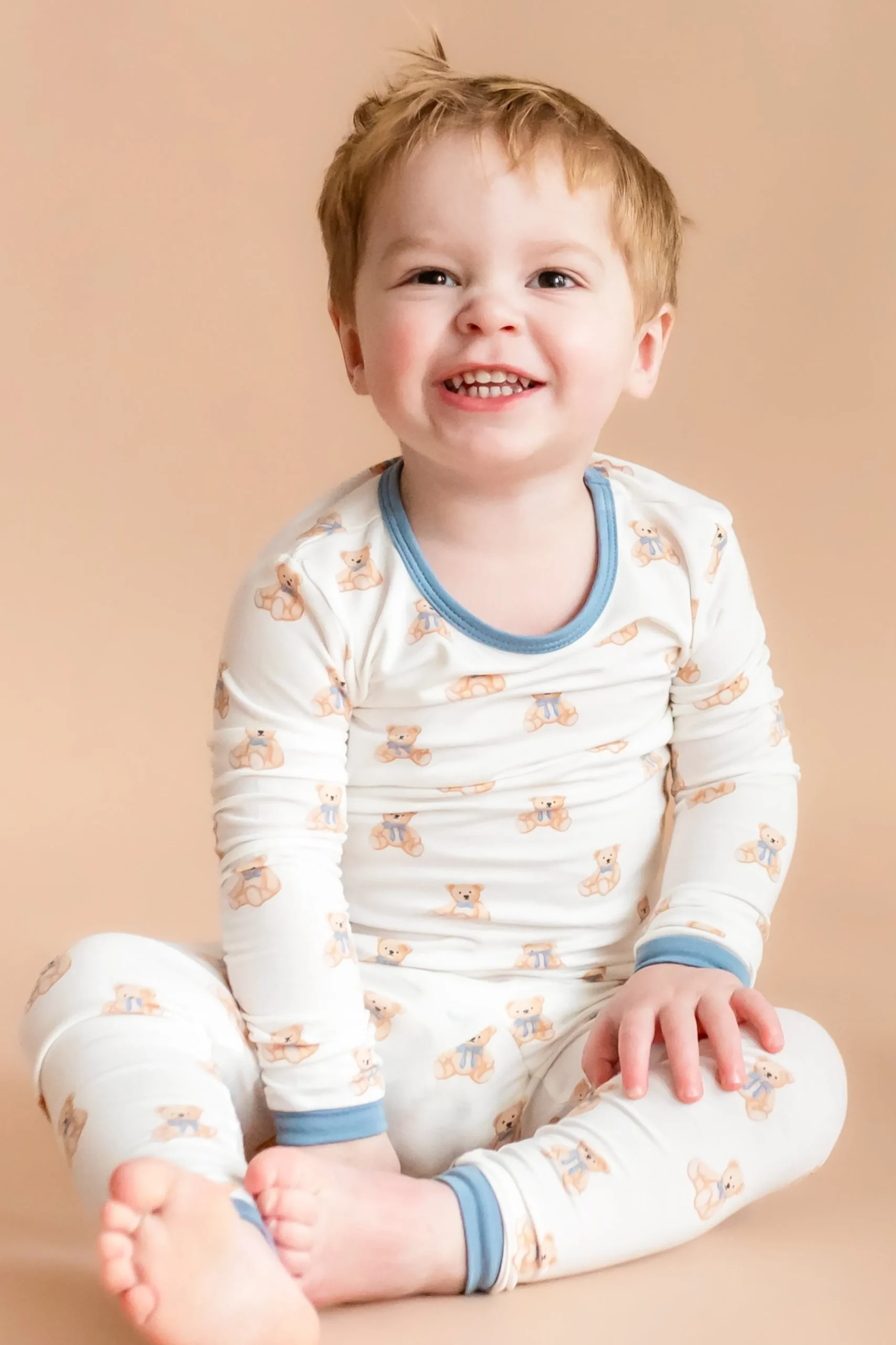 Long Sleeve Pajamas in Teddy Bear