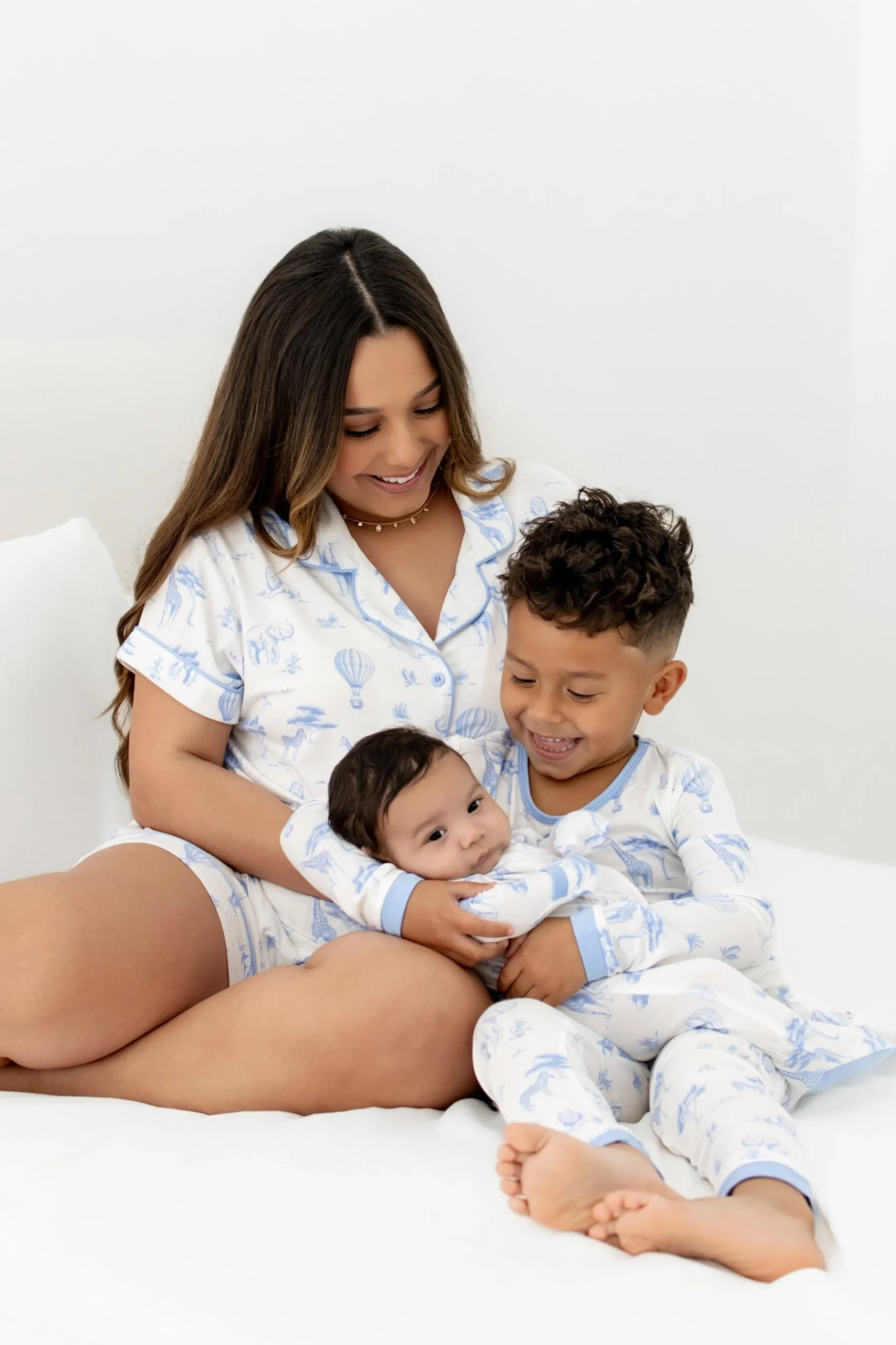 Long Sleeve Pajamas in Toile Safari