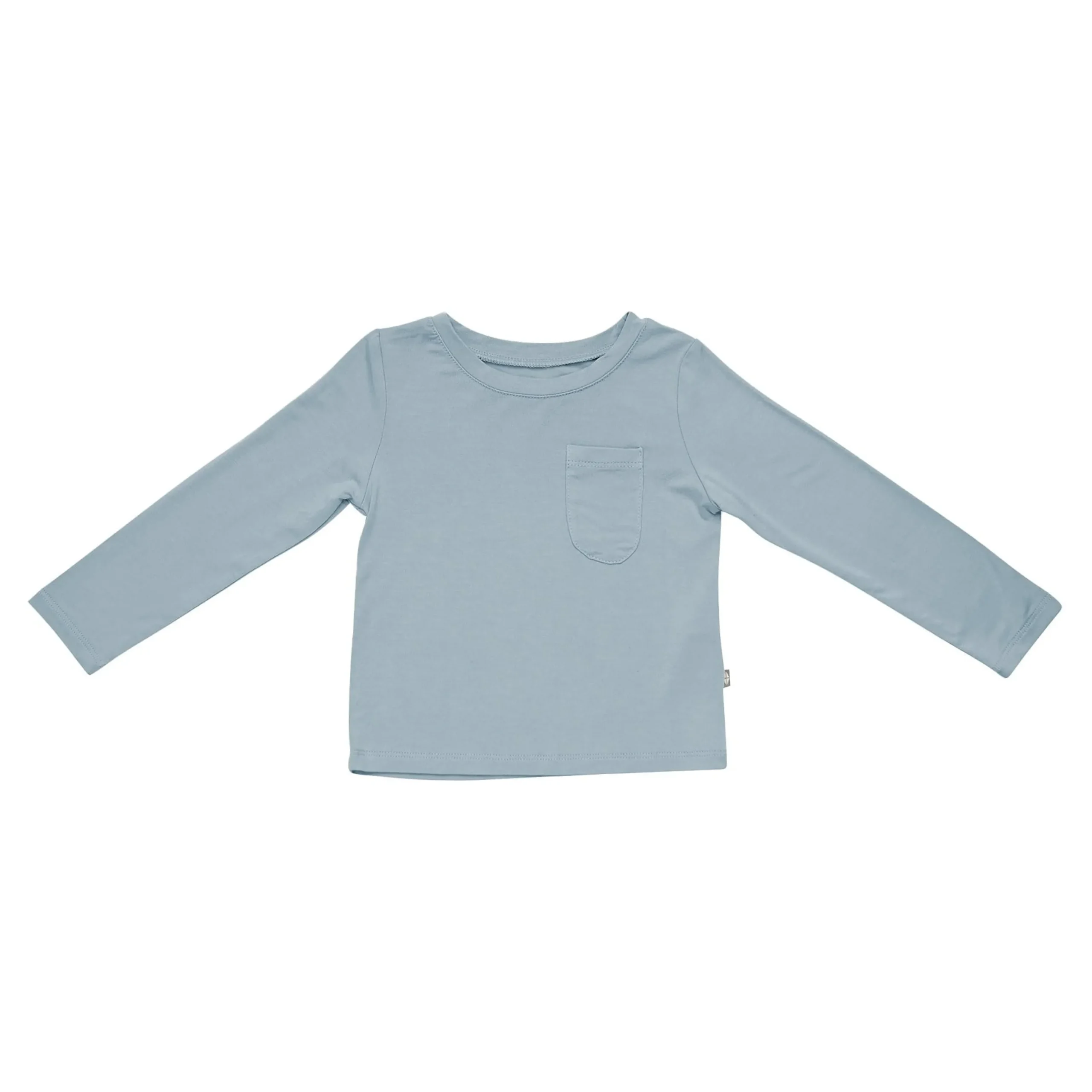 Long Sleeve Toddler Crew Neck Tee in Fog