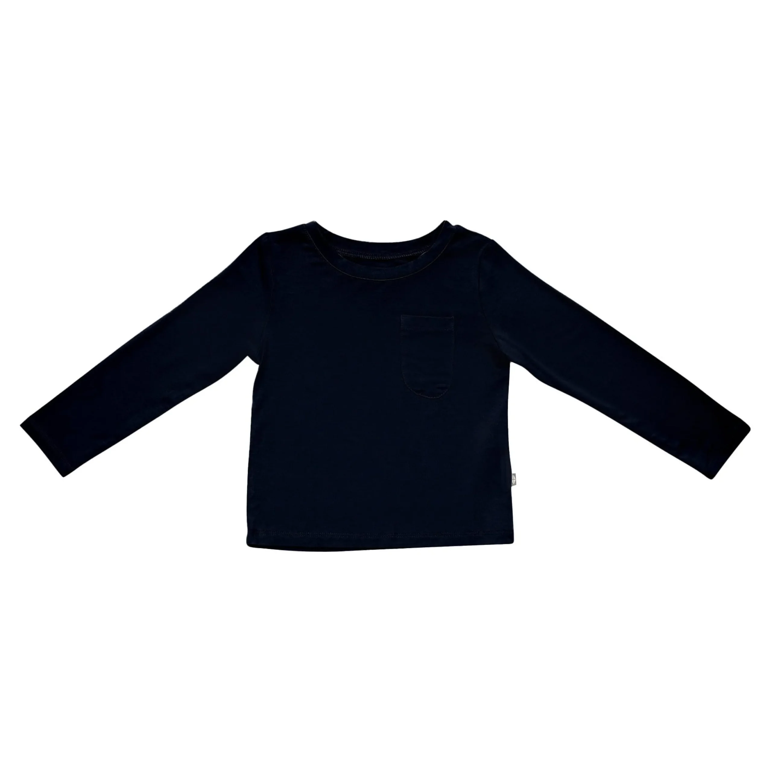 Long Sleeve Toddler Crew Neck Tee in Midnight