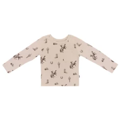 Long Sleeve Toddler Crew Neck Tee in Classic Cowboy