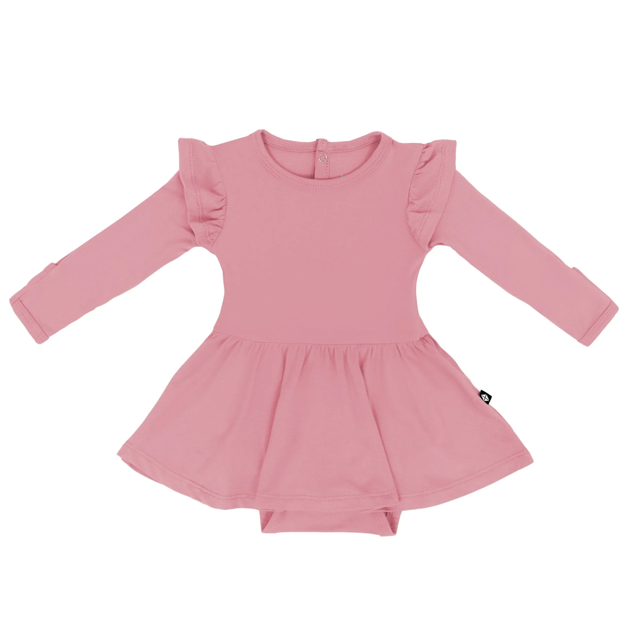 Long Sleeve Twirl Bodysuit Dress in Apple Blossom