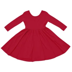 Long Sleeve Twirl Dress in Cardinal