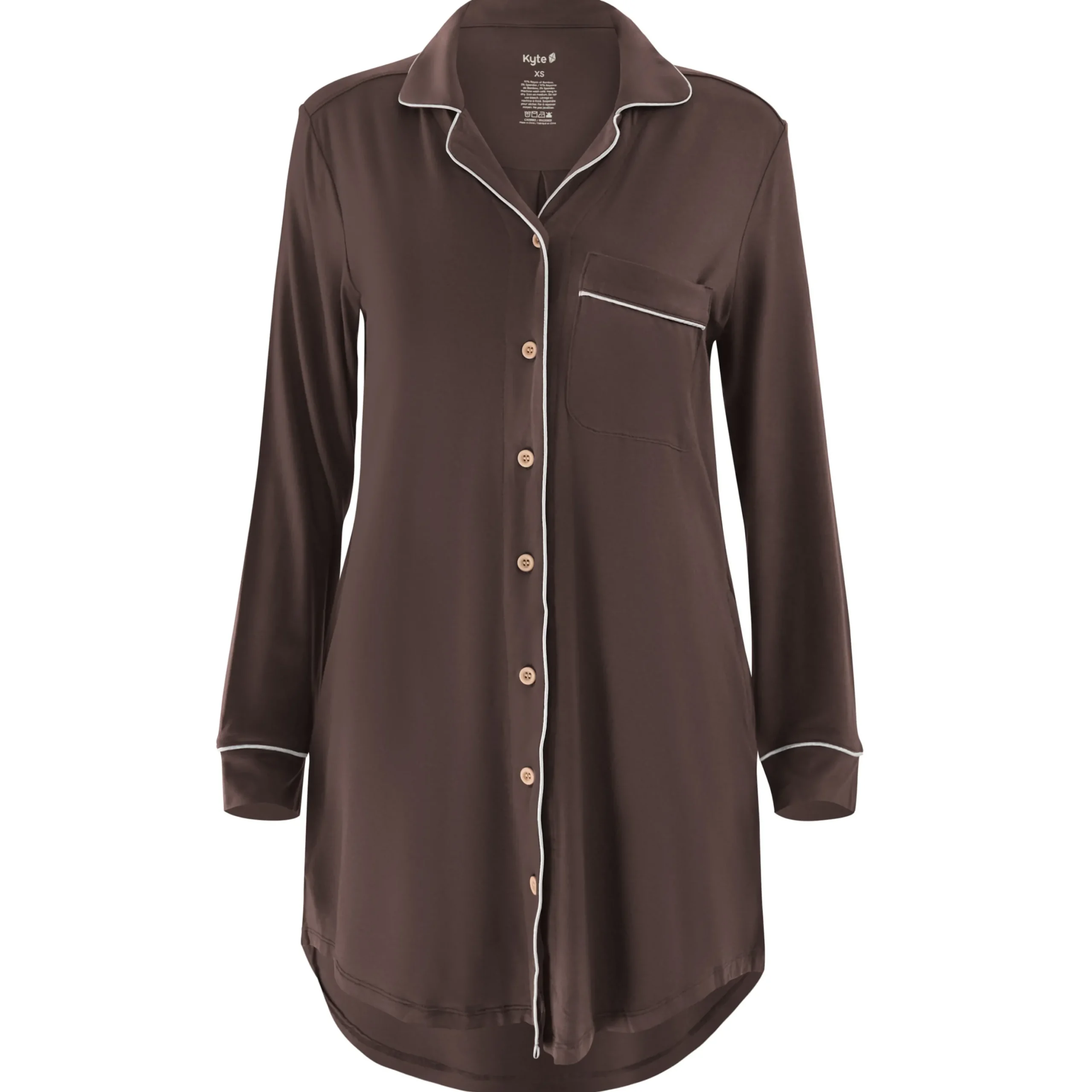 Long Sleeve Women’s Nightshirt in Espresso