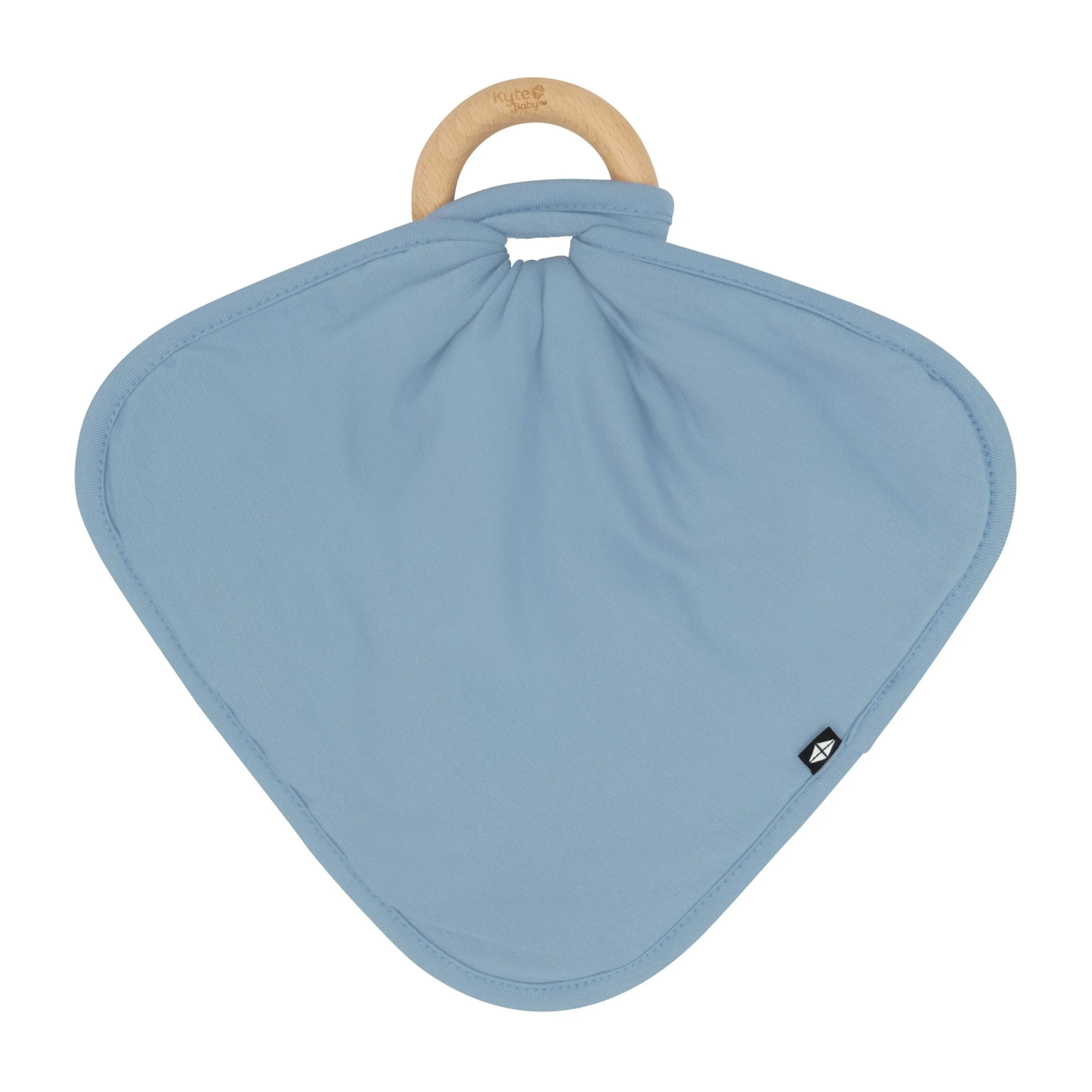 Lovey in Slate with Removable Wooden Teething Ring