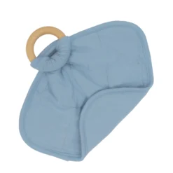 Lovey in Slate with Removable Wooden Teething Ring