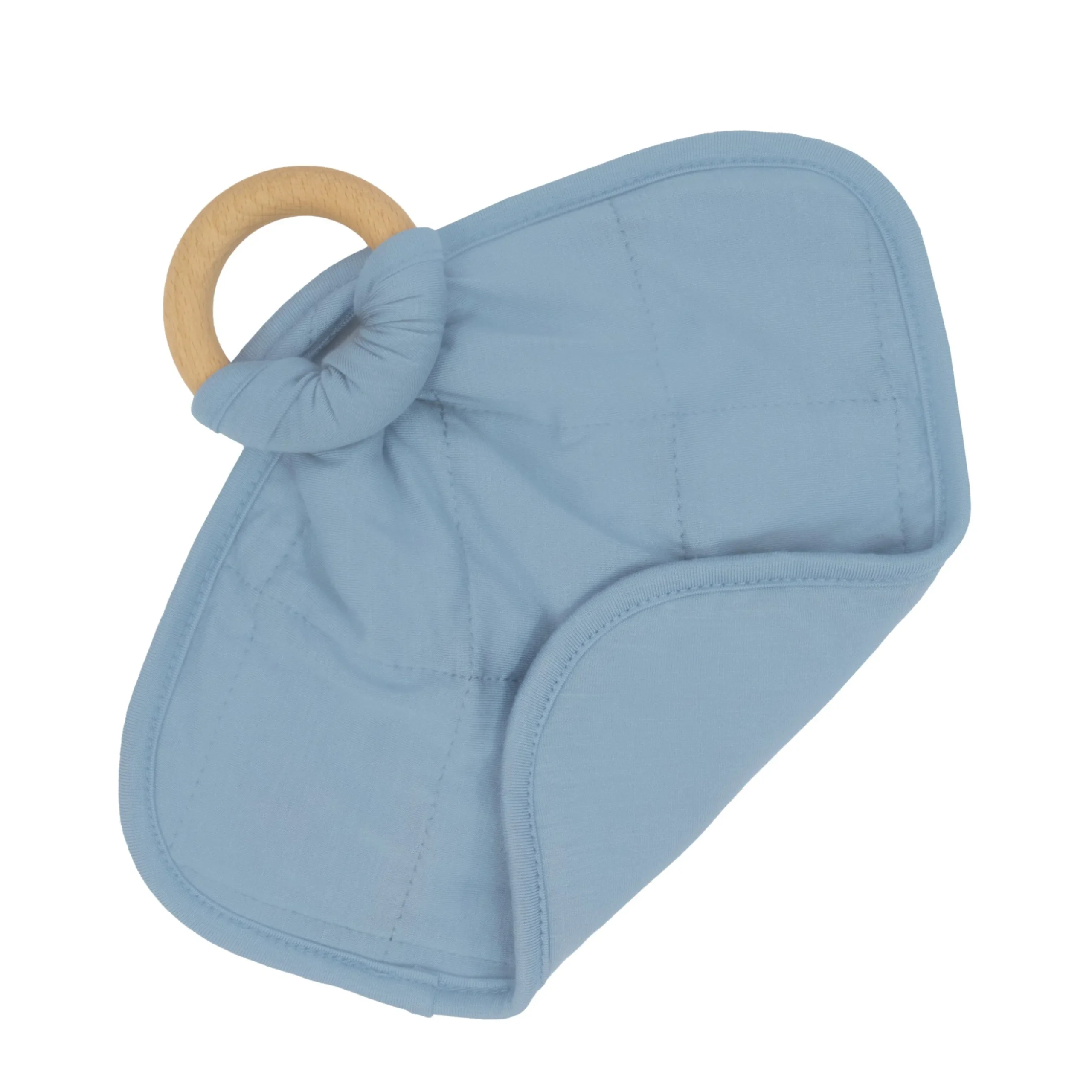 Lovey in Slate with Removable Wooden Teething Ring