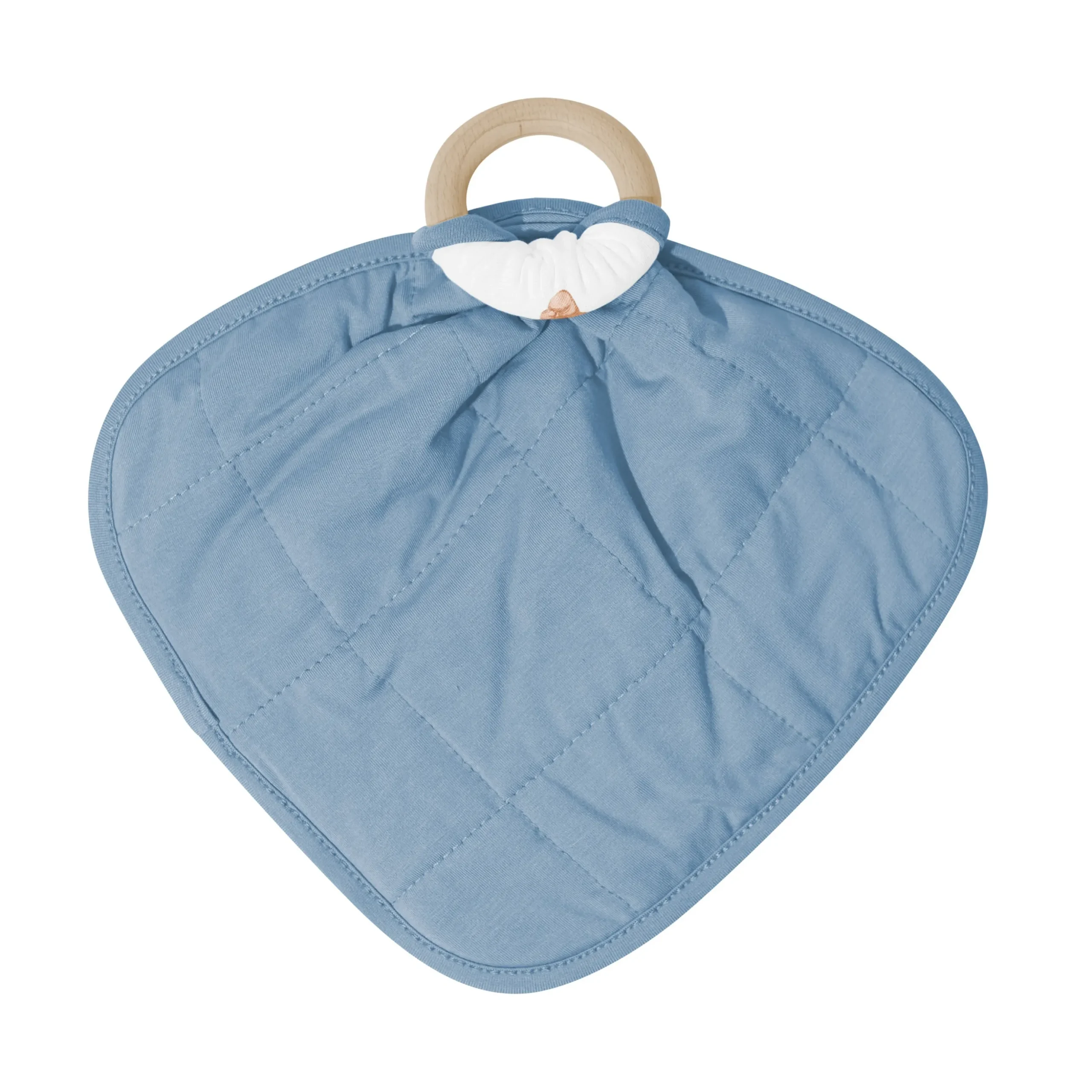 Lovey in Teddy Bear with Removable Wooden Teething Ring