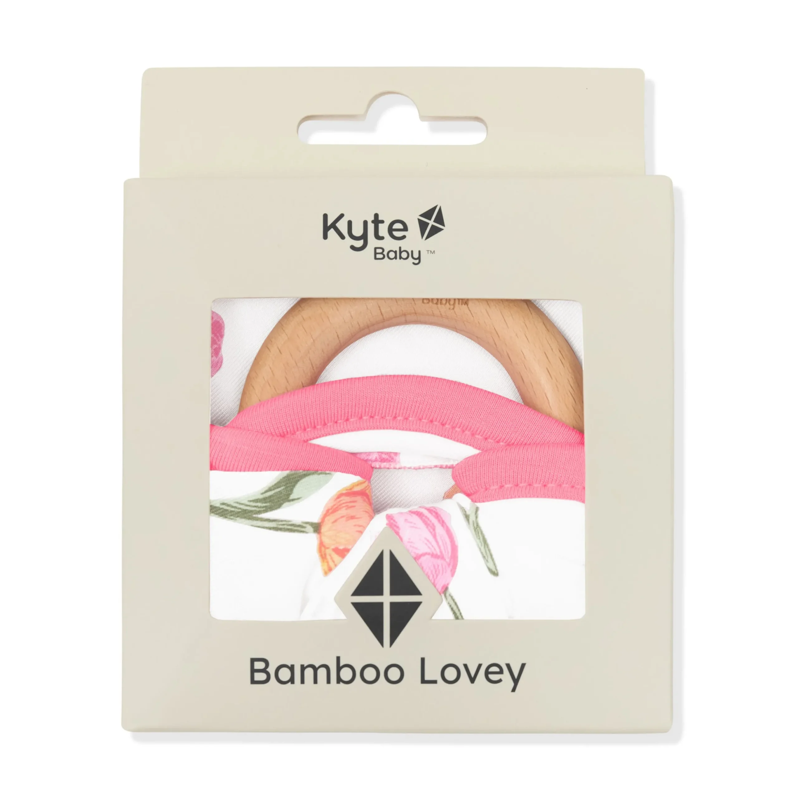 Lovey in Tulip with Removable Wooden Teething Ring