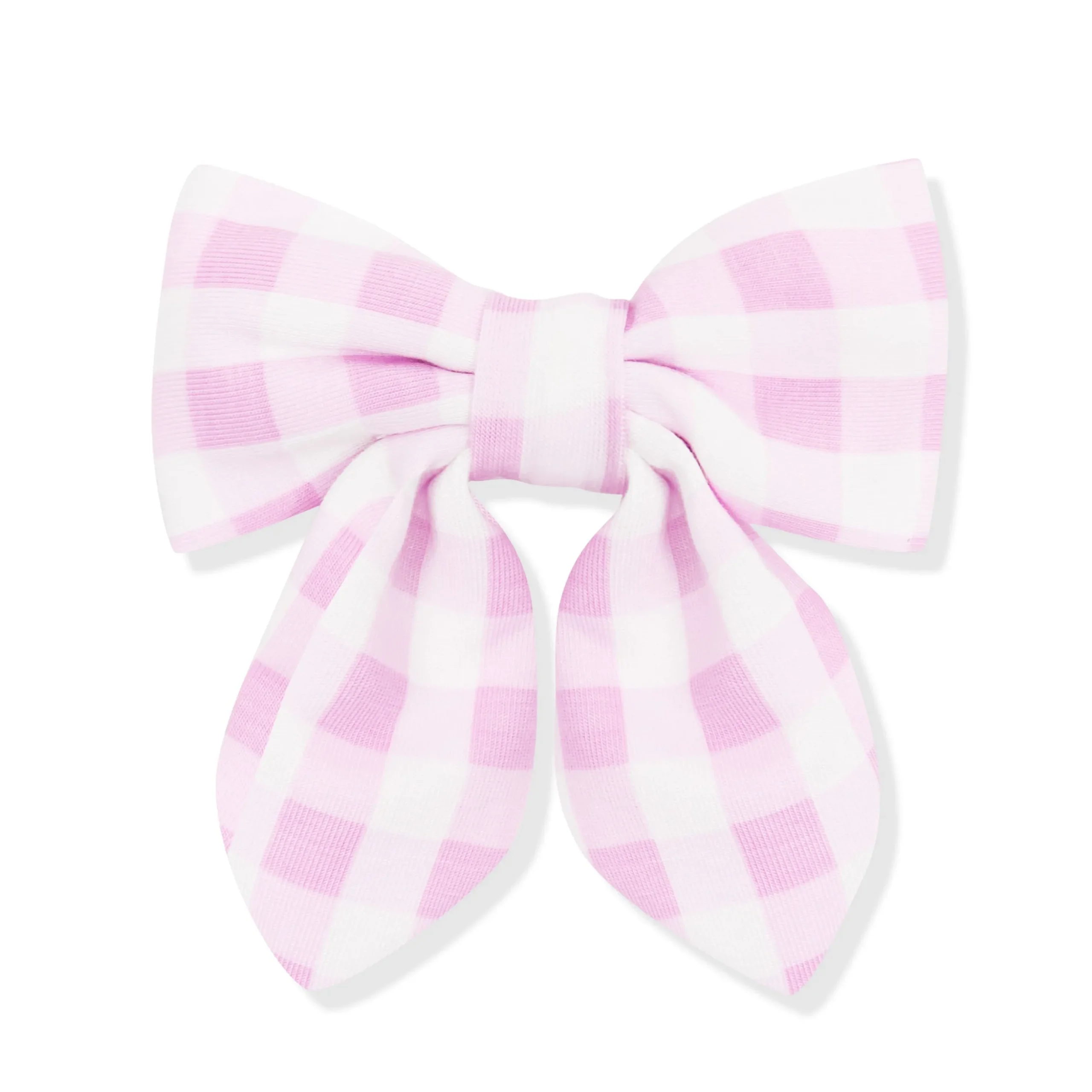 Medium Alligator Clip Bow in Gingham Thistle