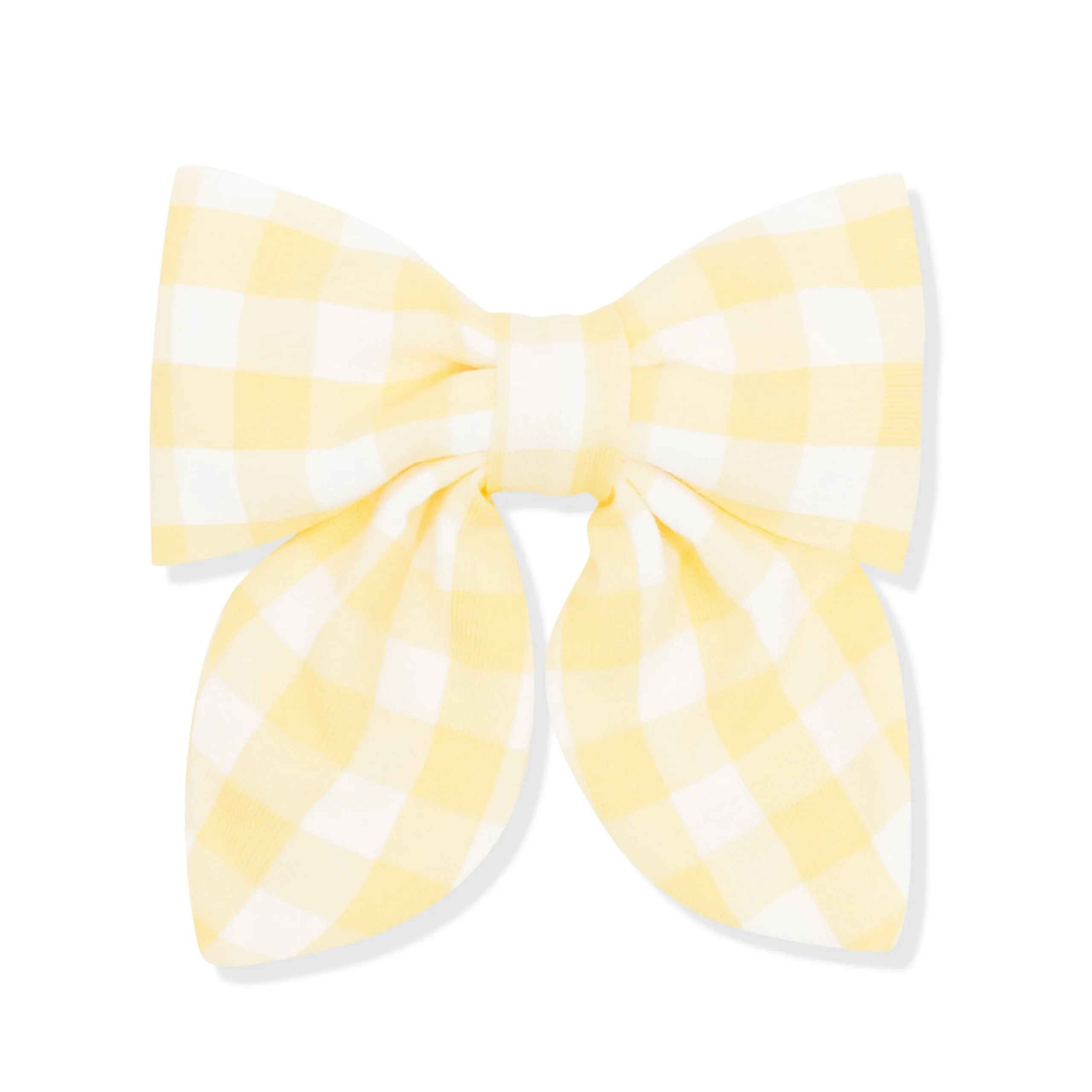 Medium Alligator Clip Bow in Gingham Chamomile