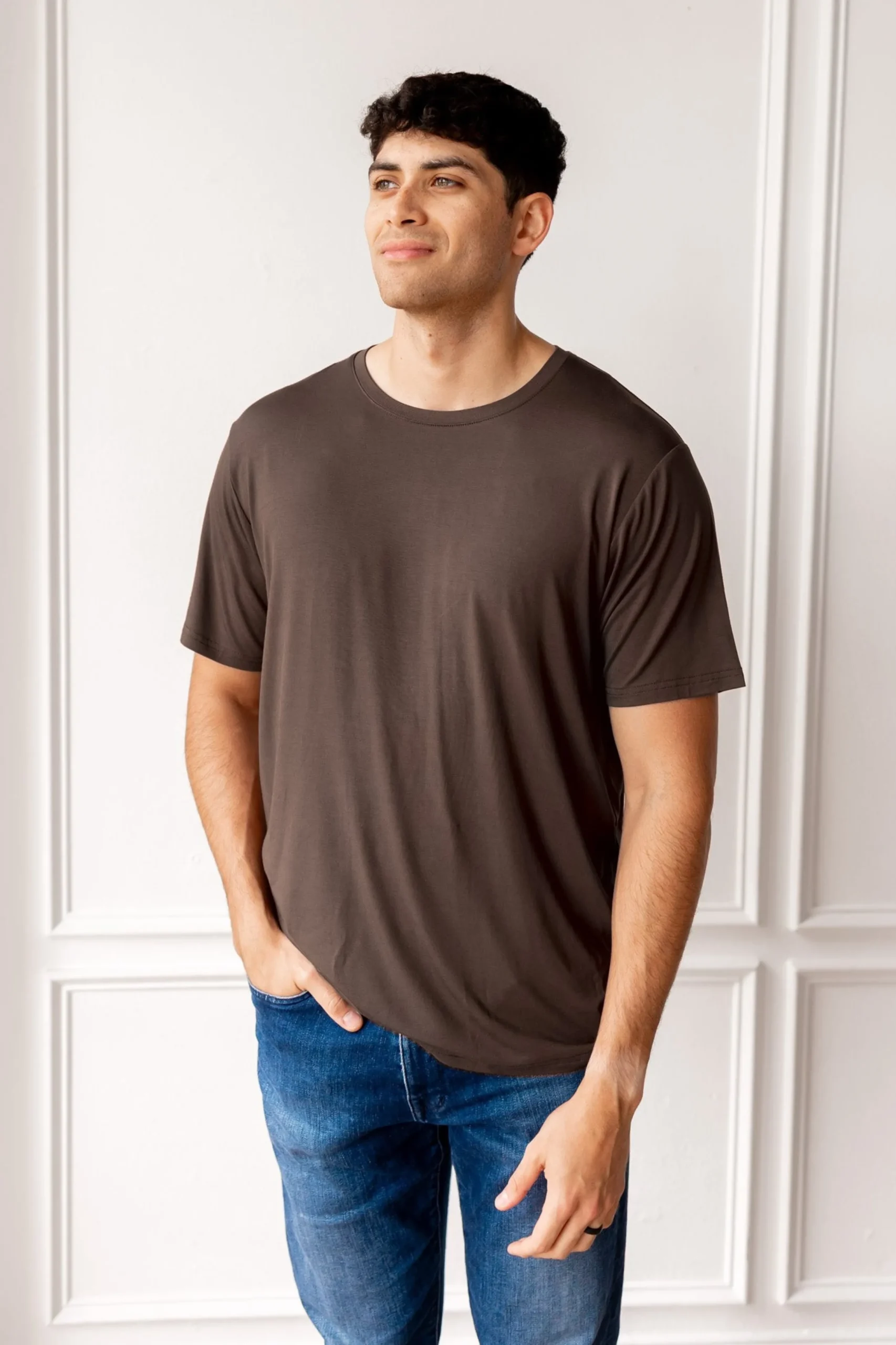 Men's Crew Neck Tee in Espresso