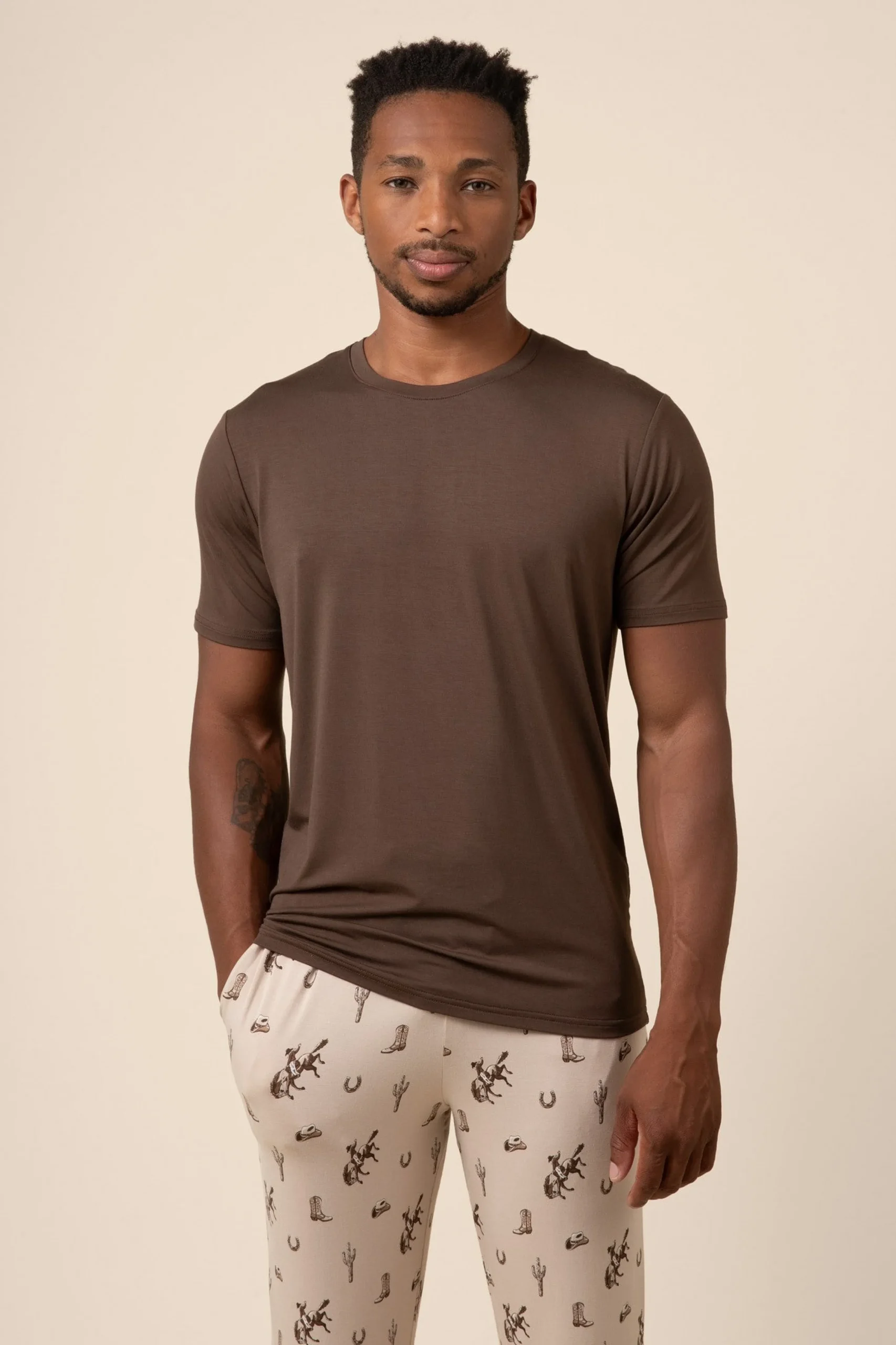Men's Crew Neck Tee in Espresso