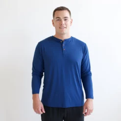 Men's Long Sleeve Henley Top in Tahoe