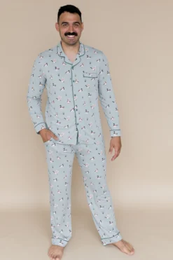 Men's Long Sleeve Pajama Set in Mallard Duck
