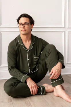 Men's Long Sleeve Pajama Set in Fir