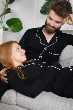 Men's Long Sleeve Pajama Set in Midnight