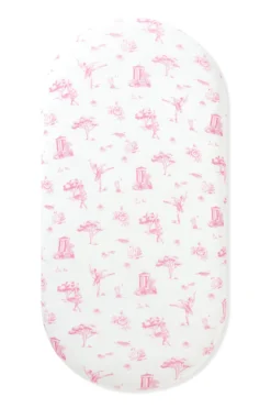 Oval Bassinet Sheet in Toile Ballet