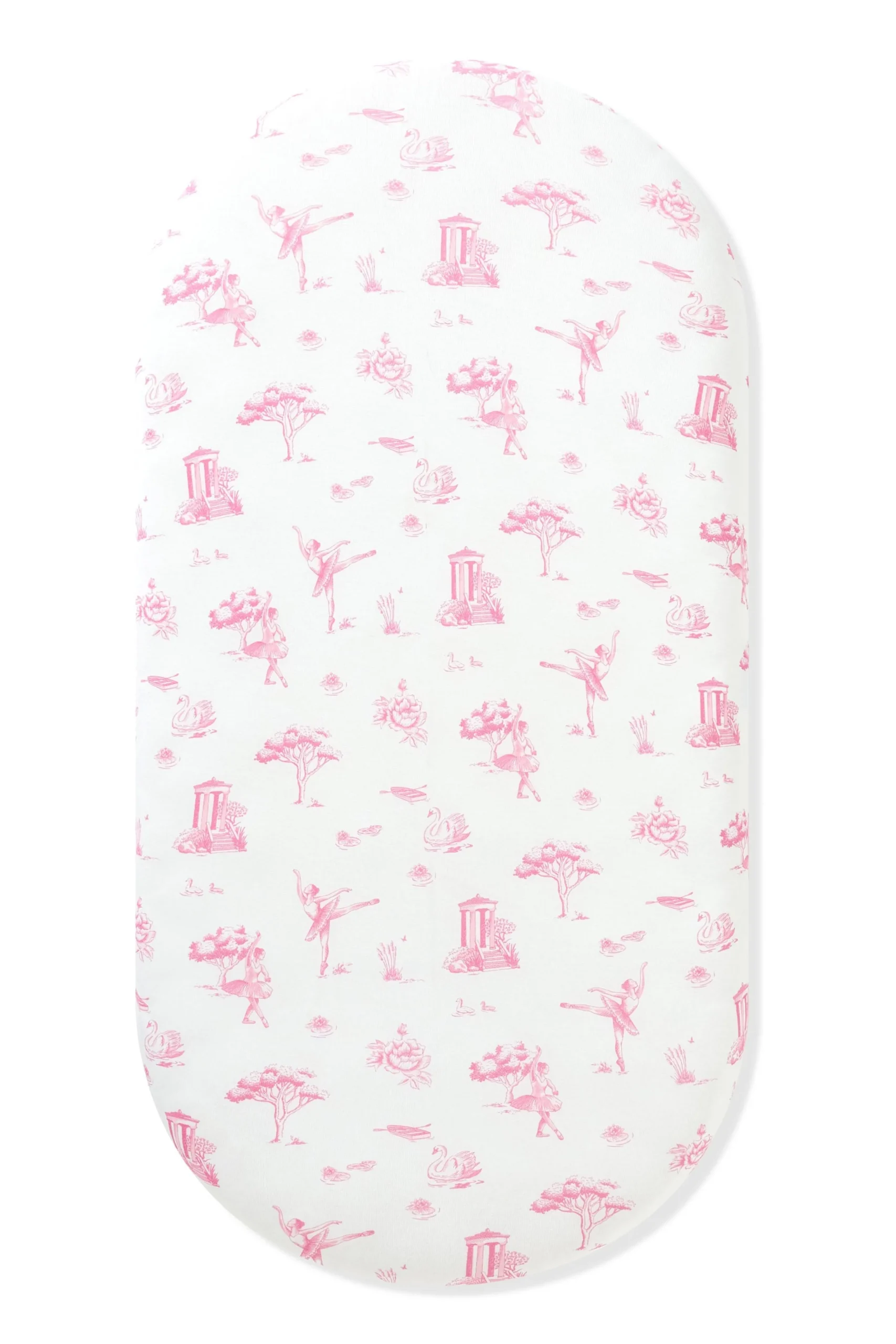 Oval Bassinet Sheet in Toile Ballet