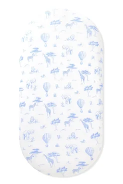 Oval Bassinet Sheet in Toile Safari