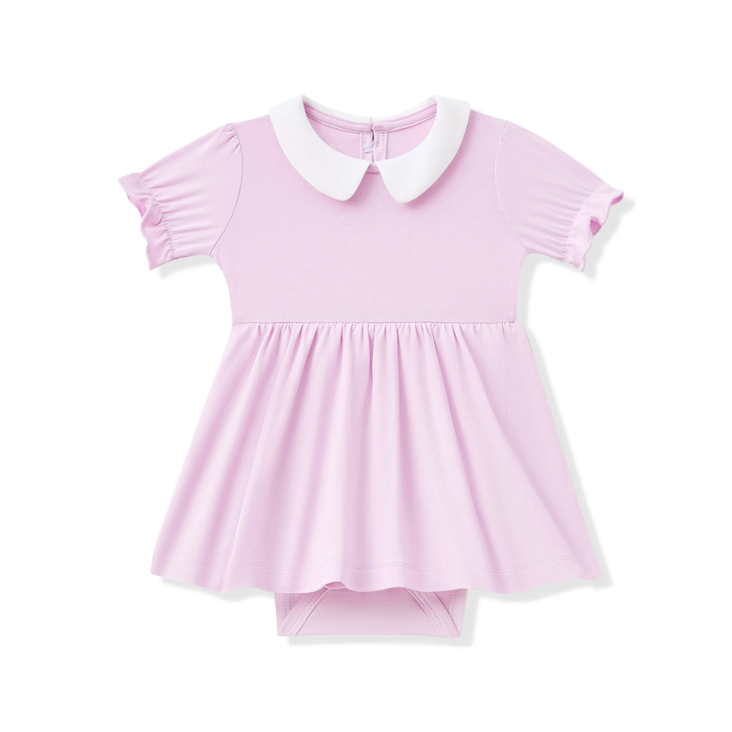 Peter Pan Collar Bodysuit Dress in Thistle