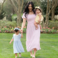 Peter Pan Collar Dress in Gingham Breeze