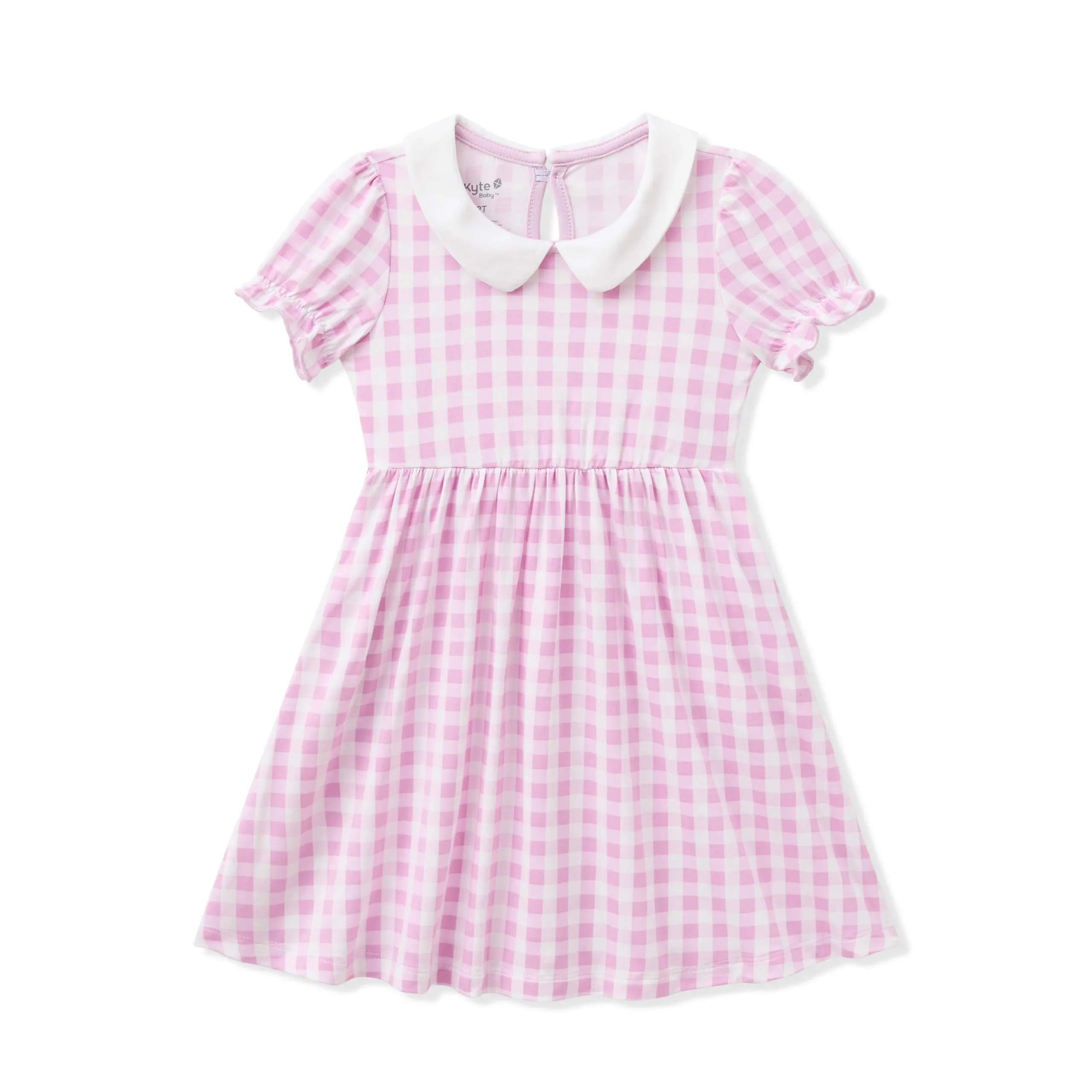 Peter Pan Collar Dress in Gingham Thistle
