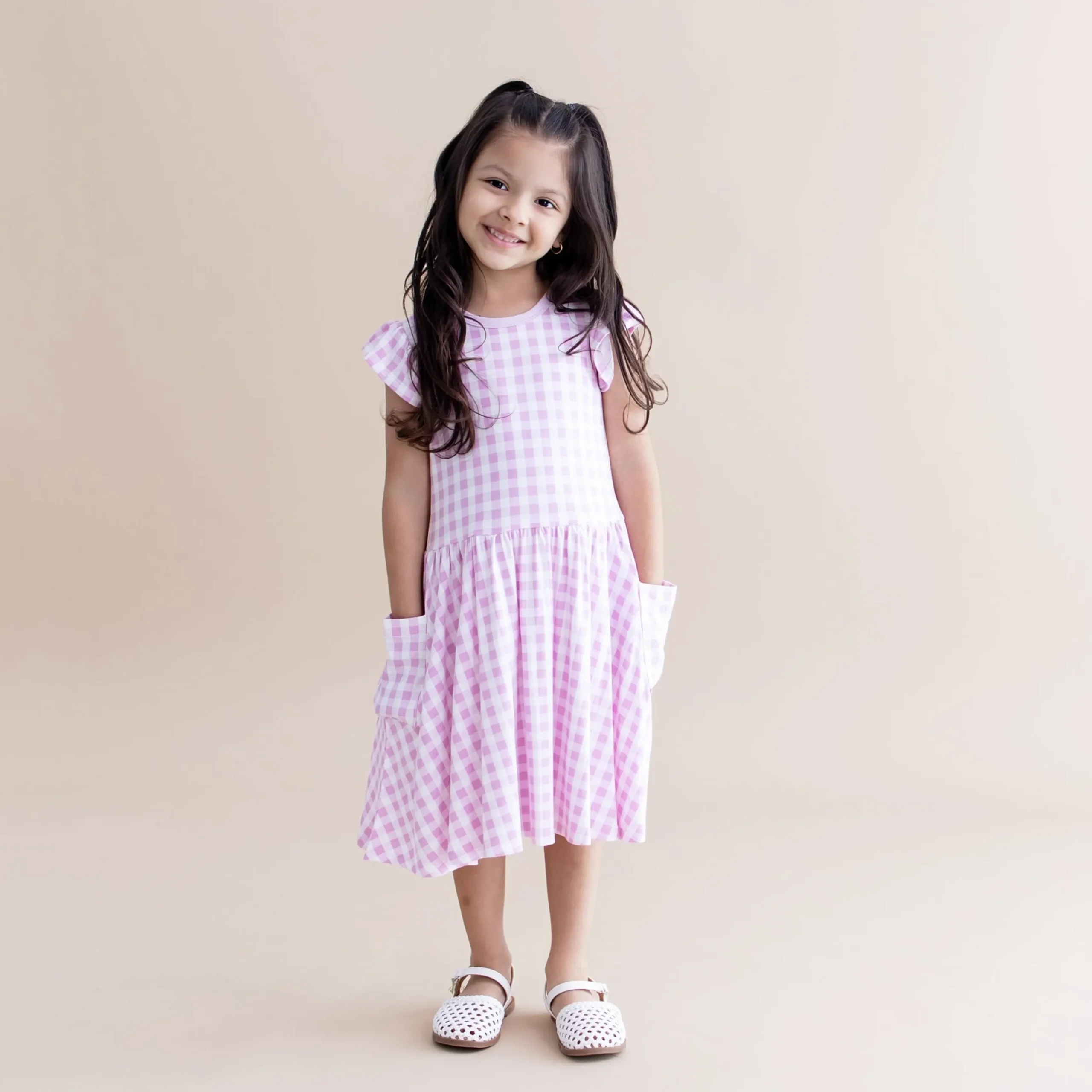 Pocket Dress in Gingham Thistle