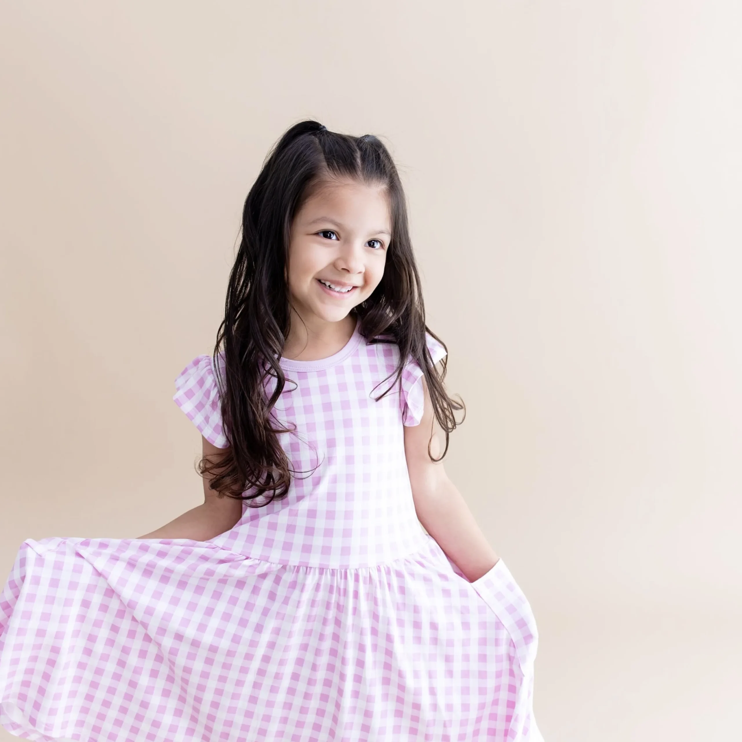 Pocket Dress in Gingham Thistle