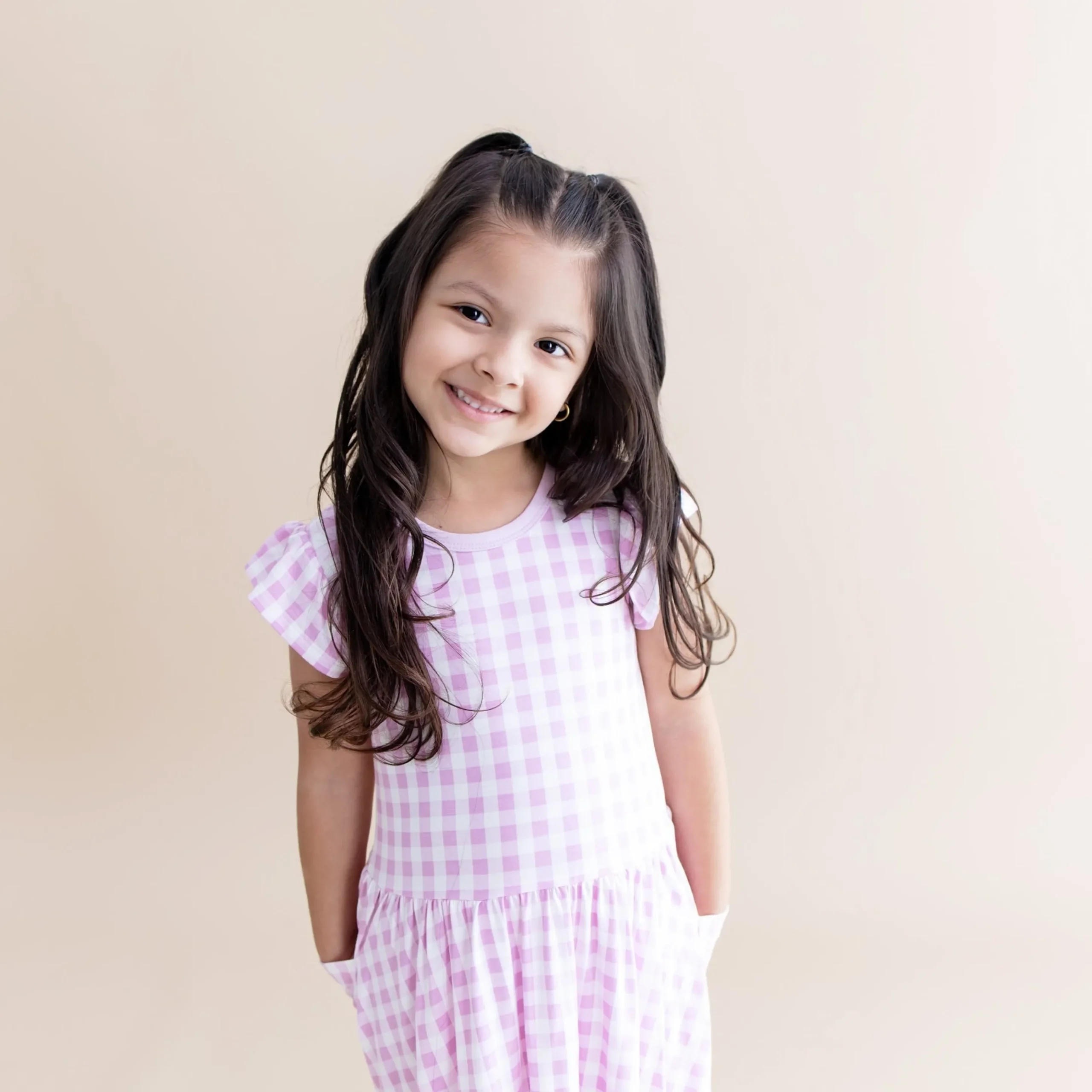 Pocket Dress in Gingham Thistle
