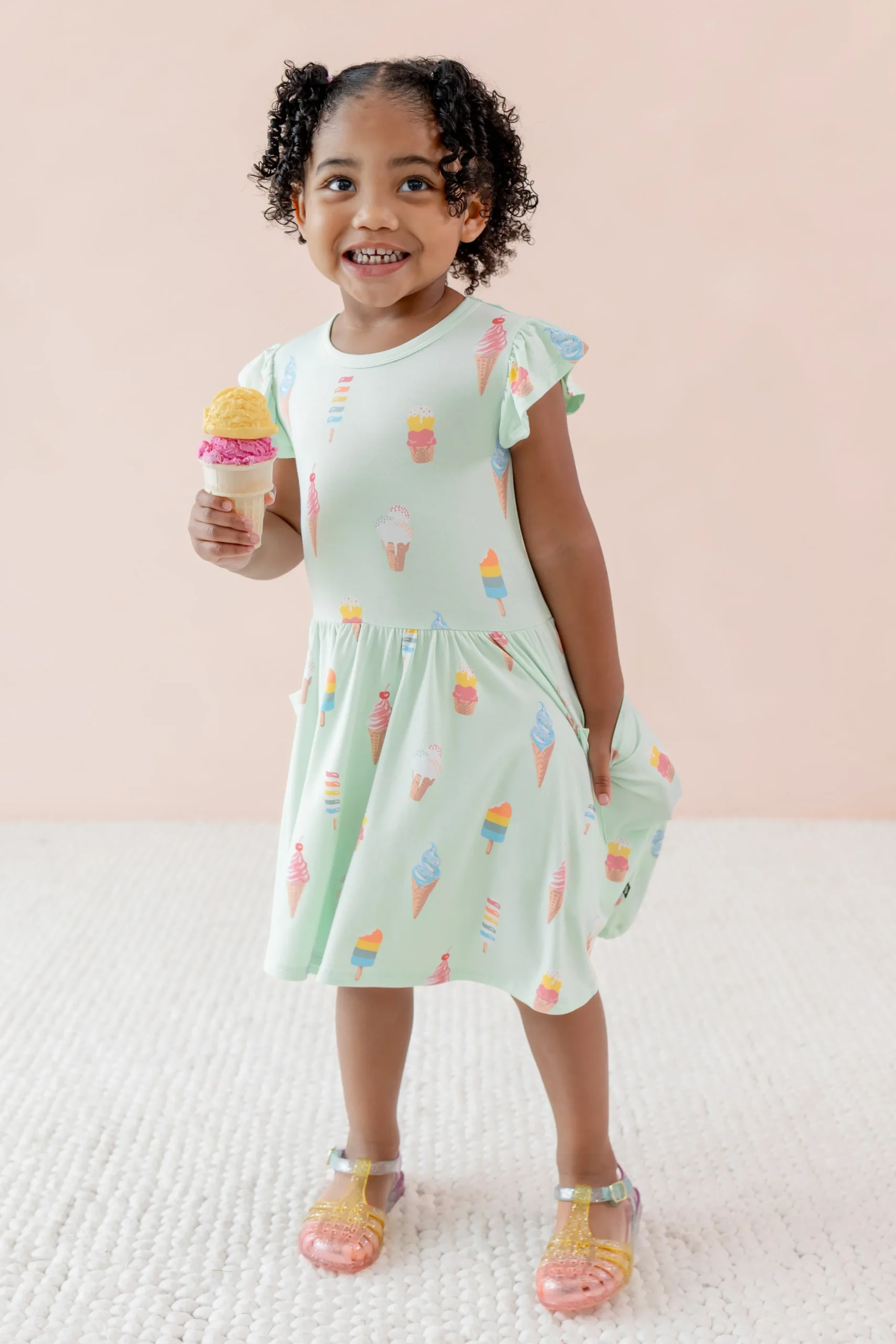 Pocket Dress in Mint Ice Cream