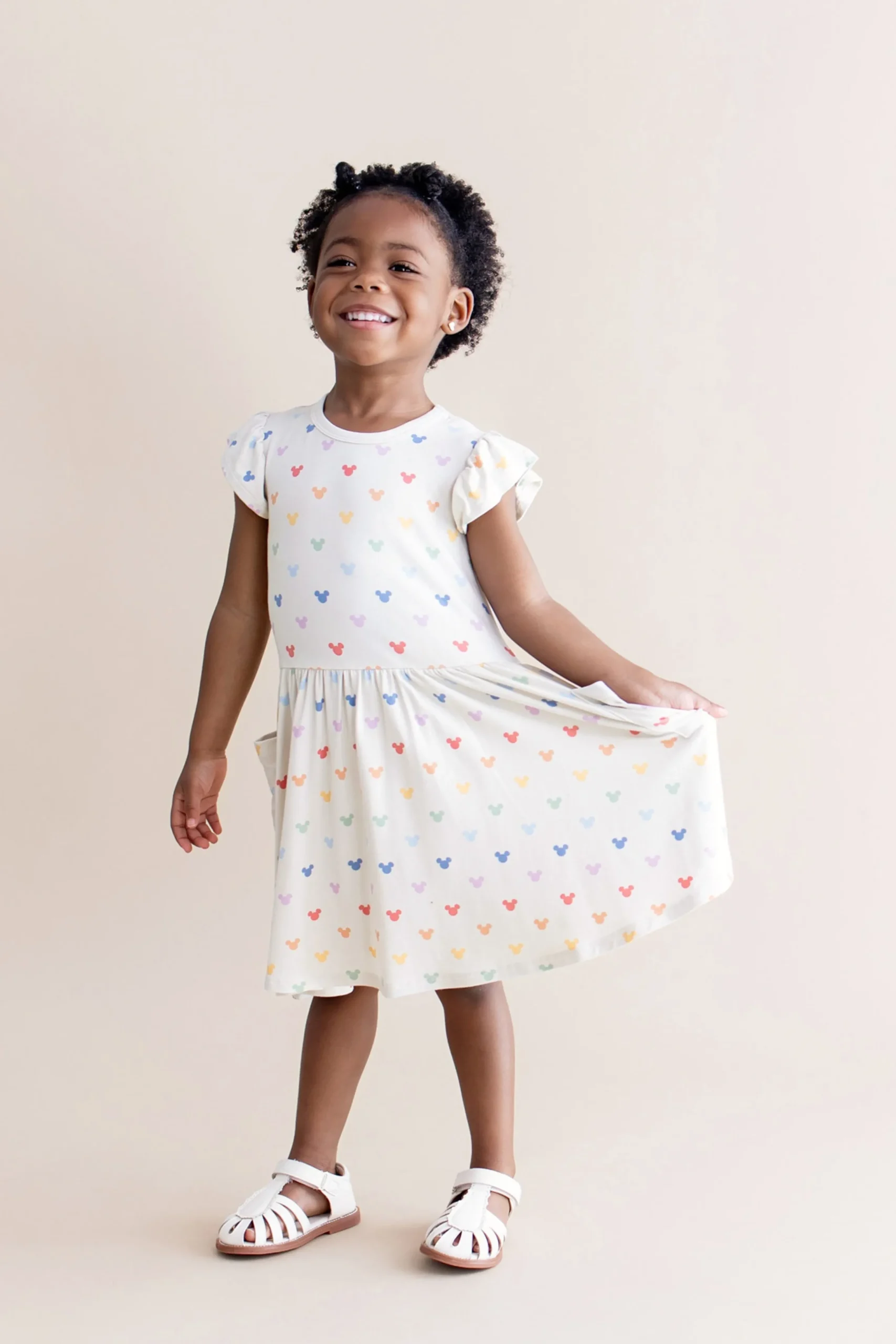 Pocket Dress in Pastel Mickey Mouse