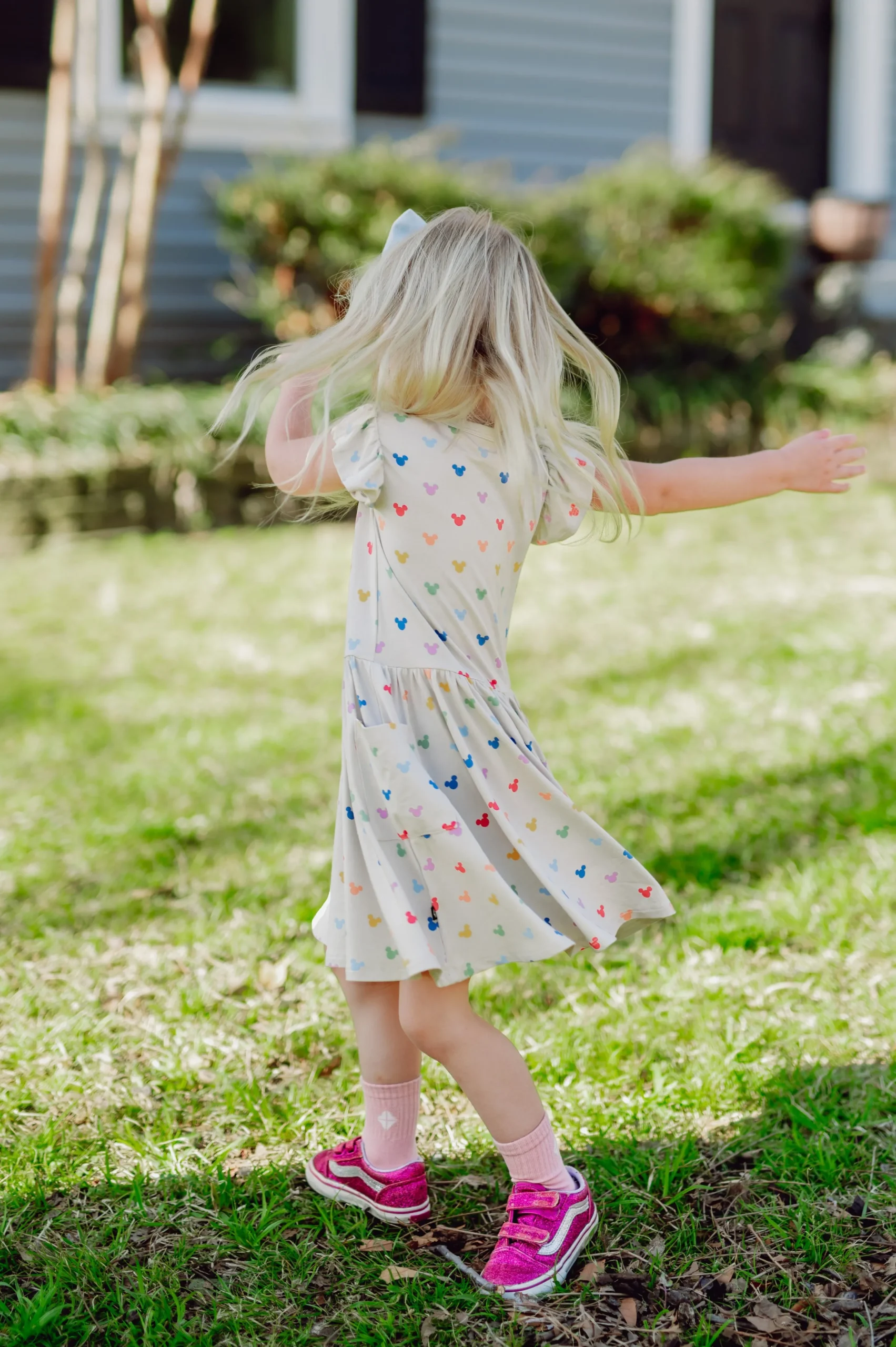 Pocket Dress in Pastel Mickey Mouse